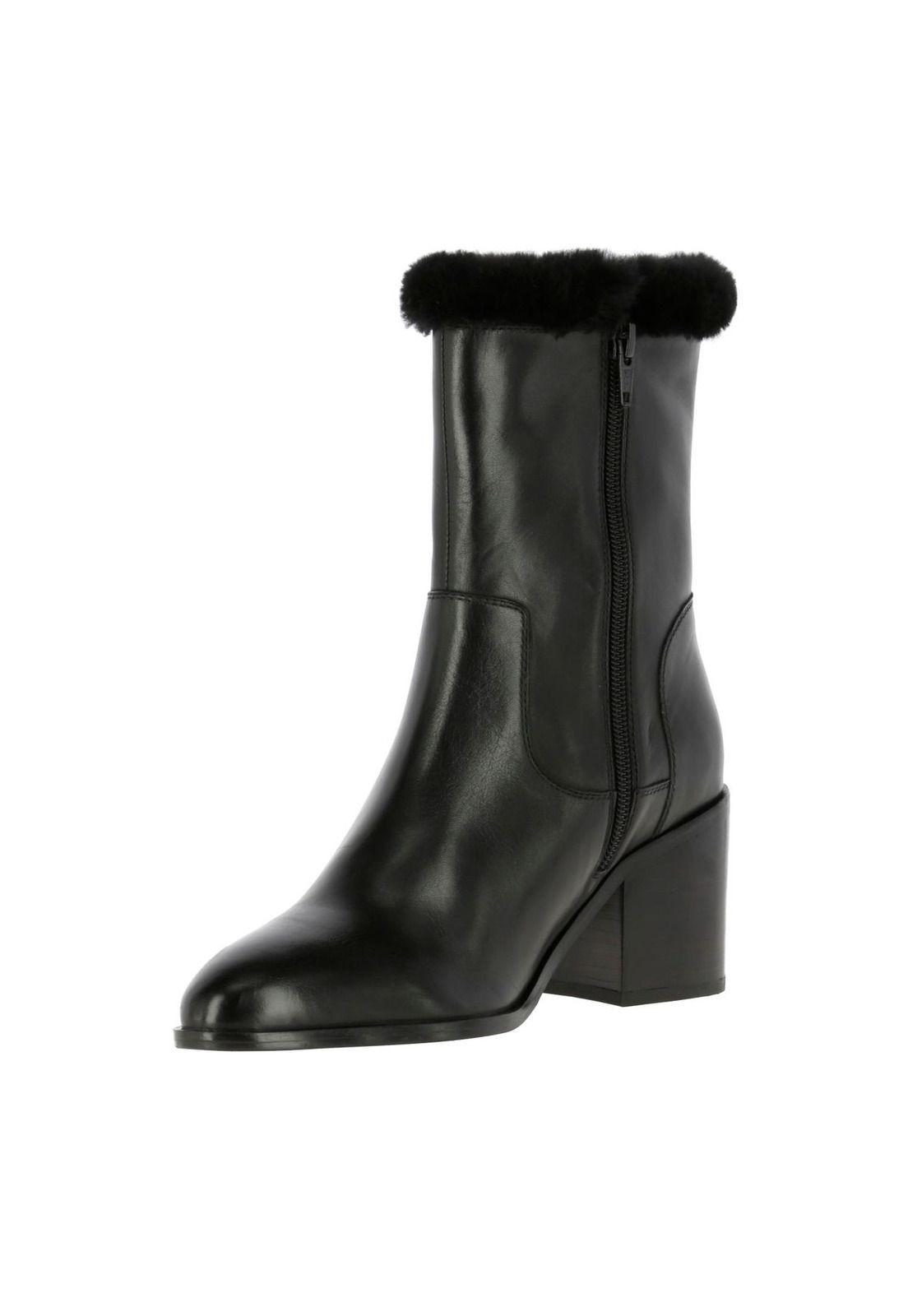 Botin Cuero Mujer Uma Negro-1