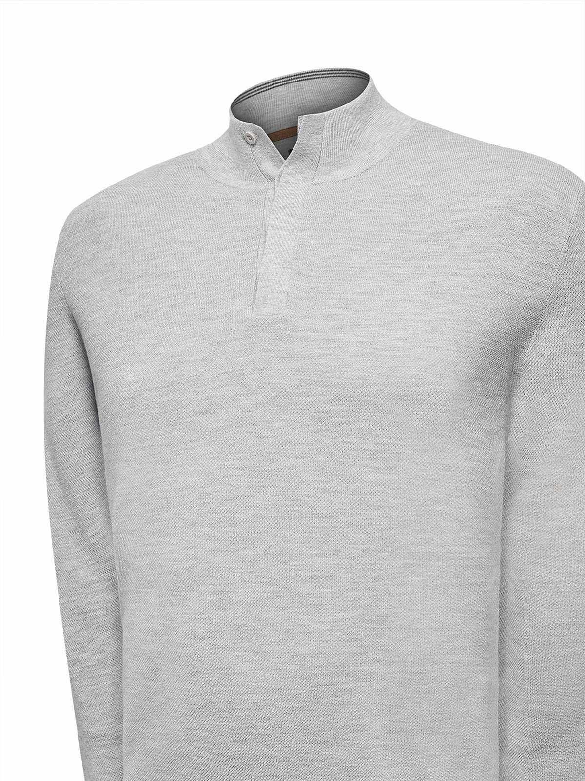Sweater Lana Mercerizada Hombre Lucca Gris-3