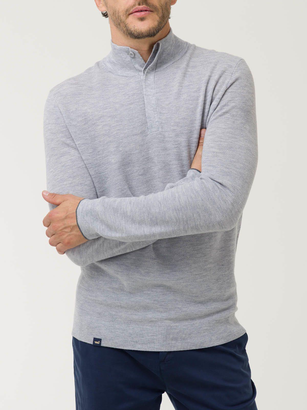 Sweater Lana Mercerizada Hombre Lucca Gris-4