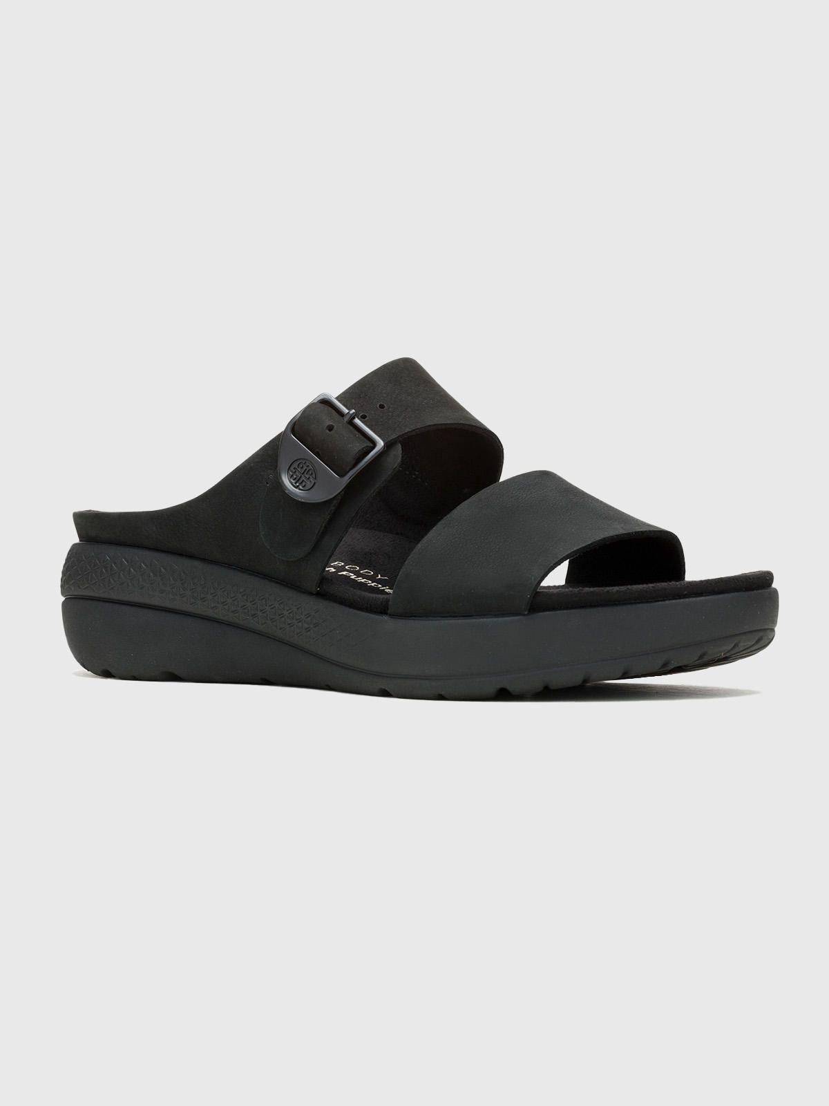 Sandalia Cuero Negro Mujer Breathe Slide -0