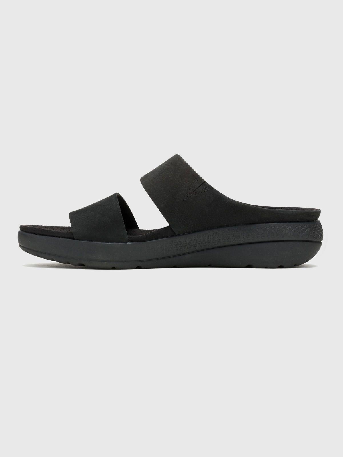 Sandalia Cuero Negro Mujer Breathe Slide -3