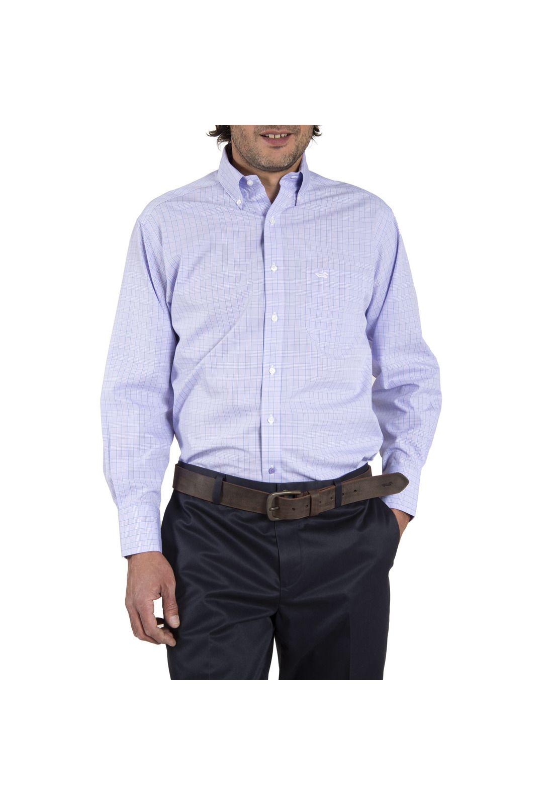 Camisa Algodón Libre de Arrugas Celeste Hombre Rockford-0
