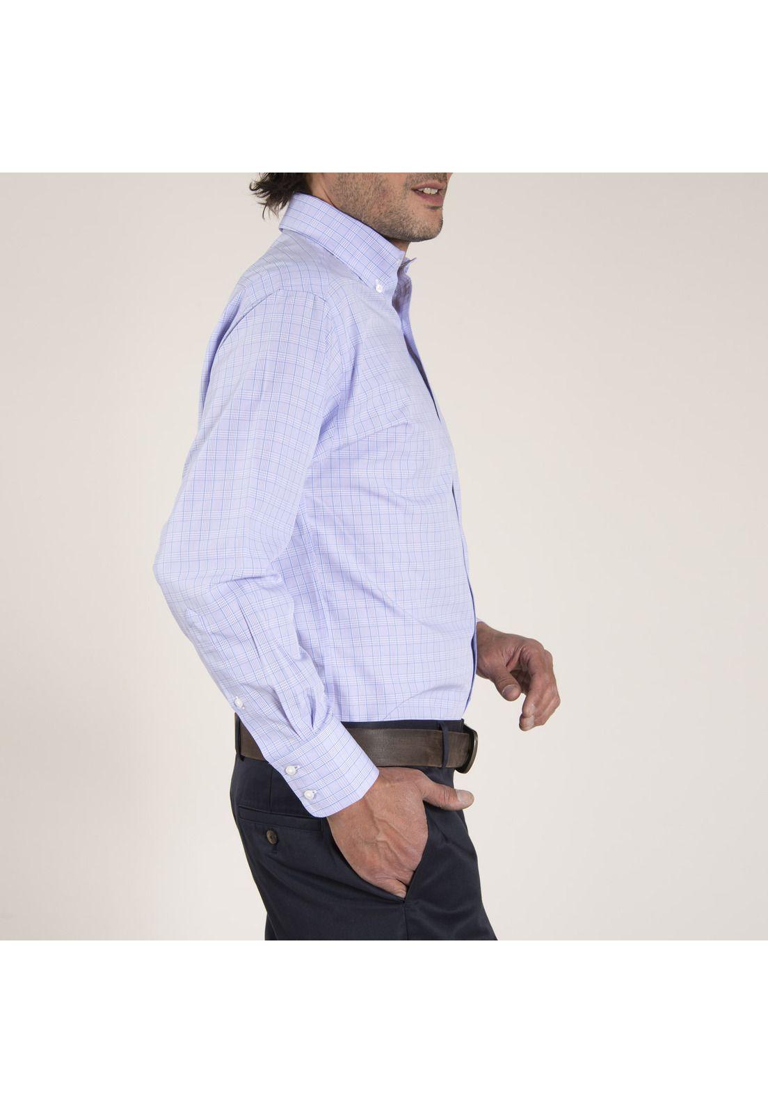 Camisa Algodón Libre de Arrugas Celeste Hombre Rockford-2