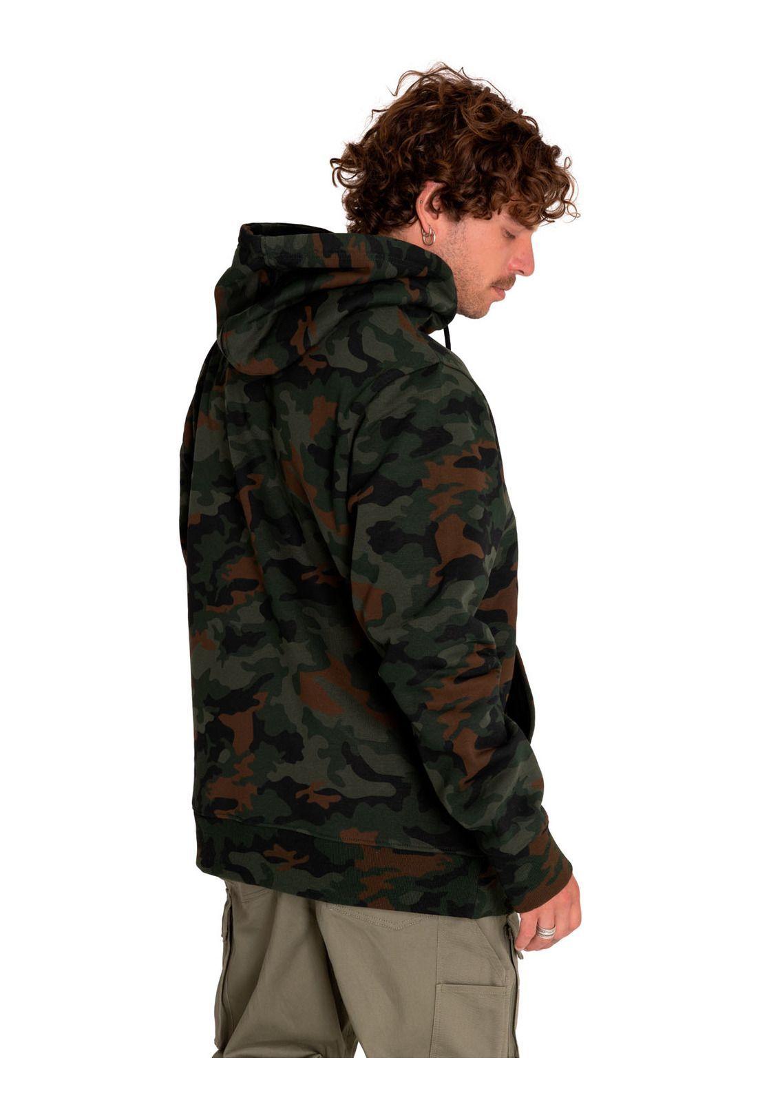 Polerón Hombre Logo Printed Pullover Hoodie Verde-3