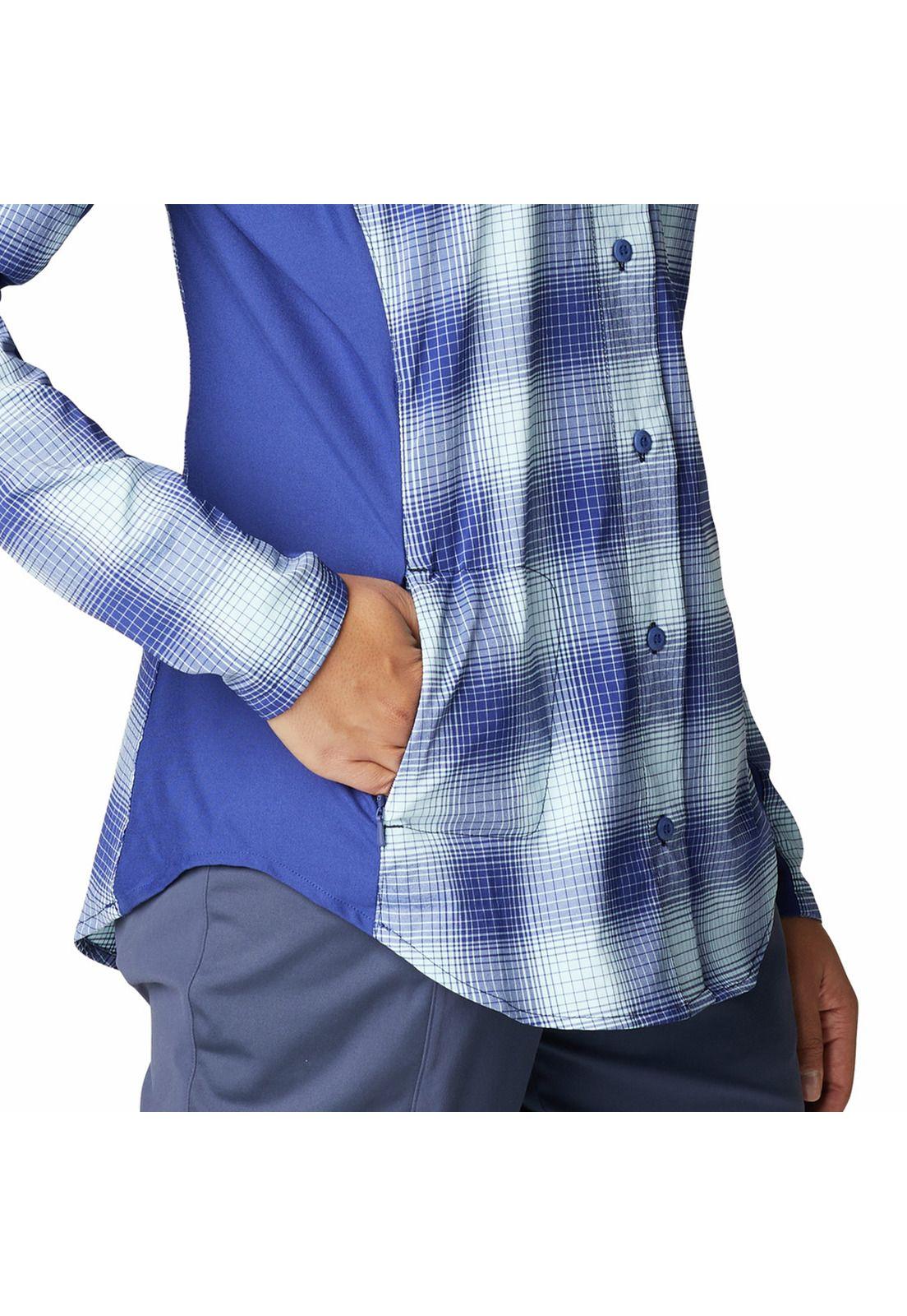 Blusa M/L Mujer Claudia Ridge Shirt Azul-3