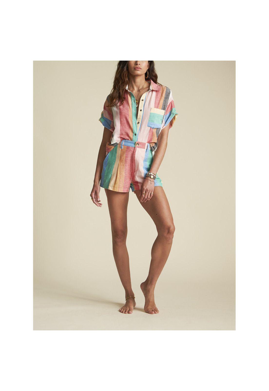 Blusa M/C  Santorini Dreams Multicolor Mujer-4