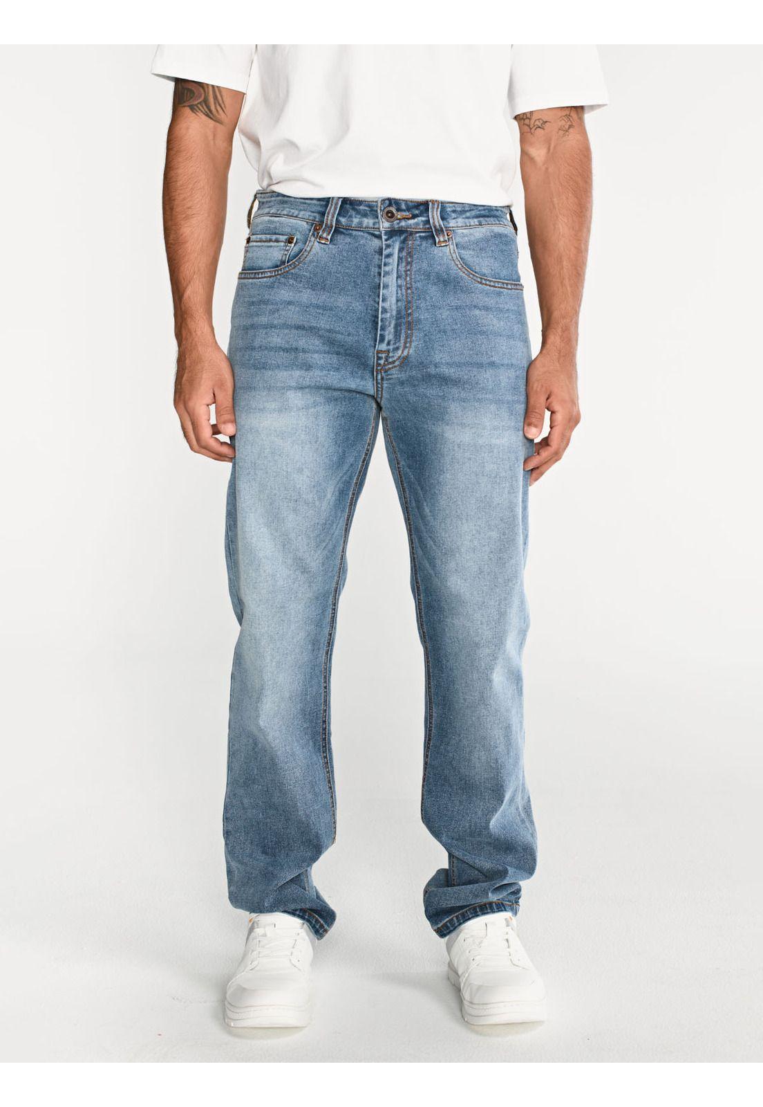 Jeans Rectos Tribllend StretchHombre Azul Claro-5
