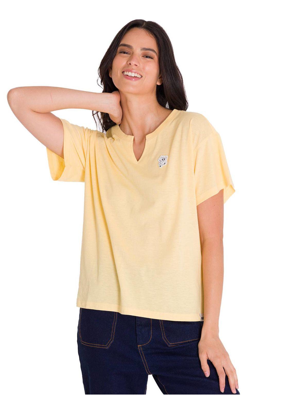 Polera Notch Neck Danny Graphic 1 Mujer Vainilla-0