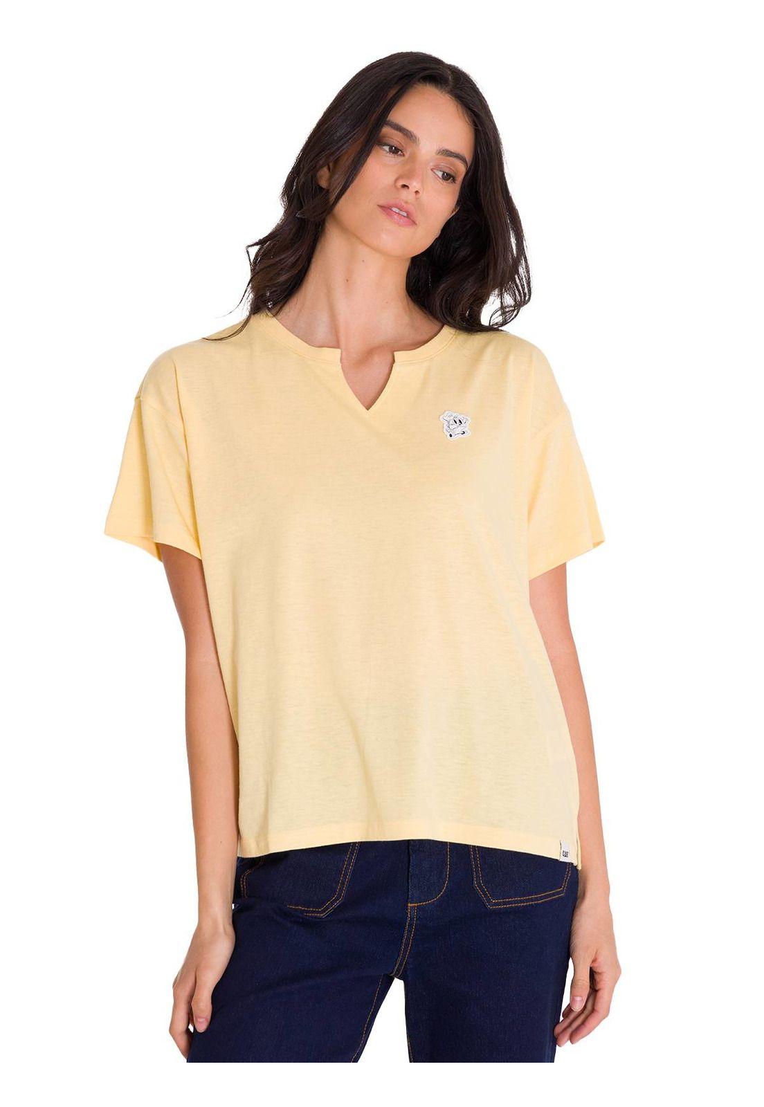 Polera Notch Neck Danny Graphic 1 Mujer Vainilla-1