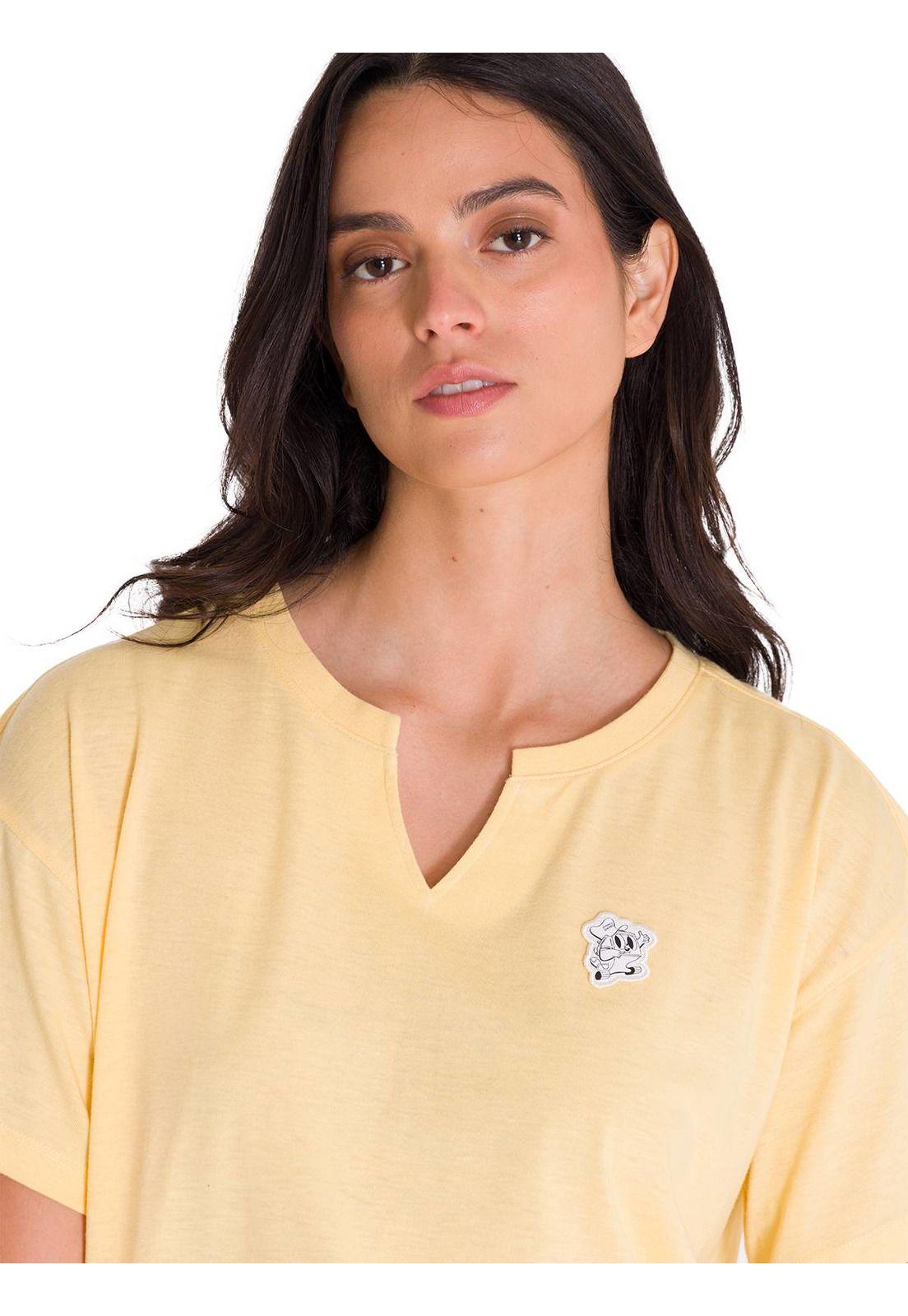 Polera Notch Neck Danny Graphic 1 Mujer Vainilla-4