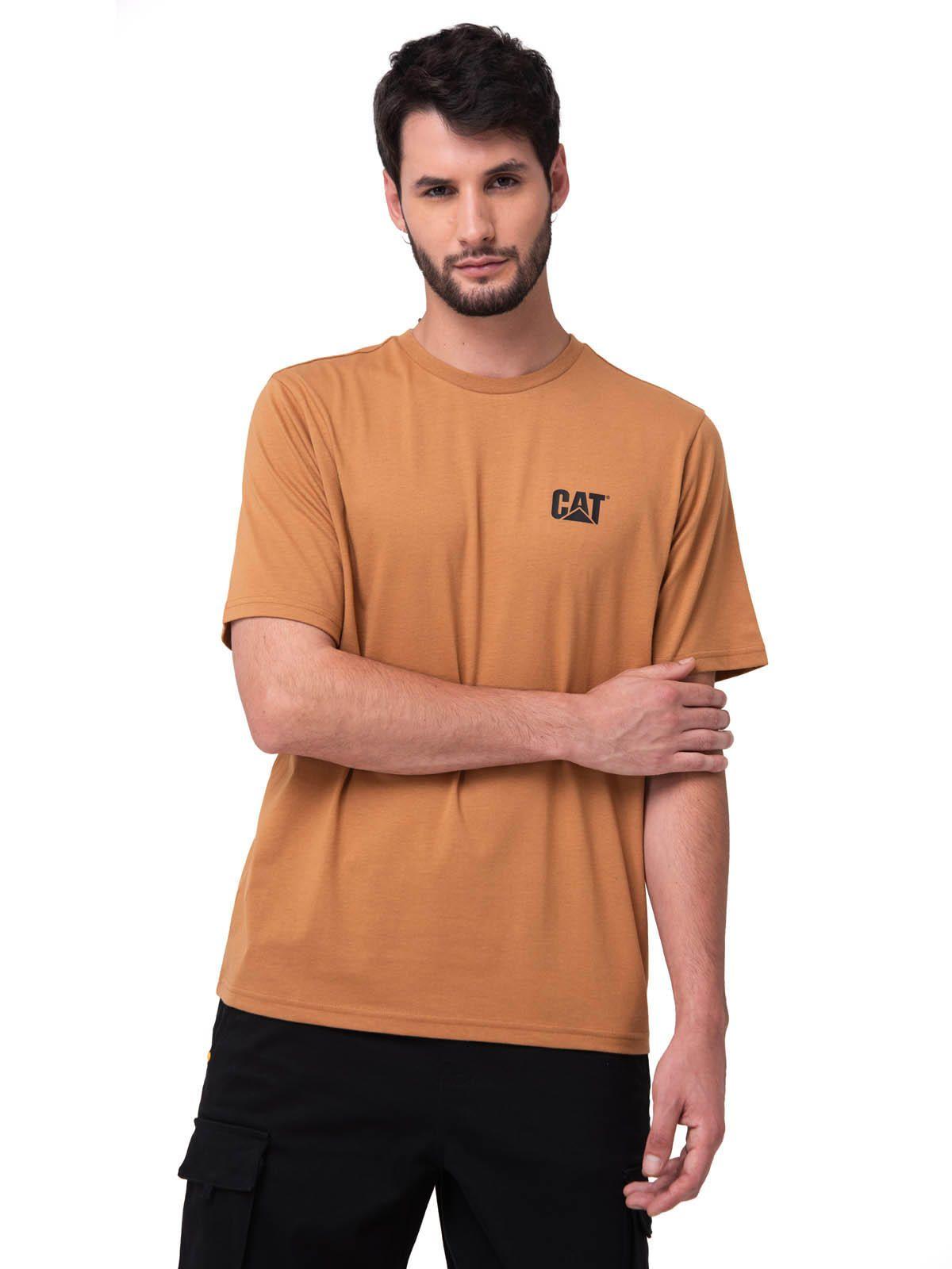 Polera Manga Corta Hombre Small Logo Café-0