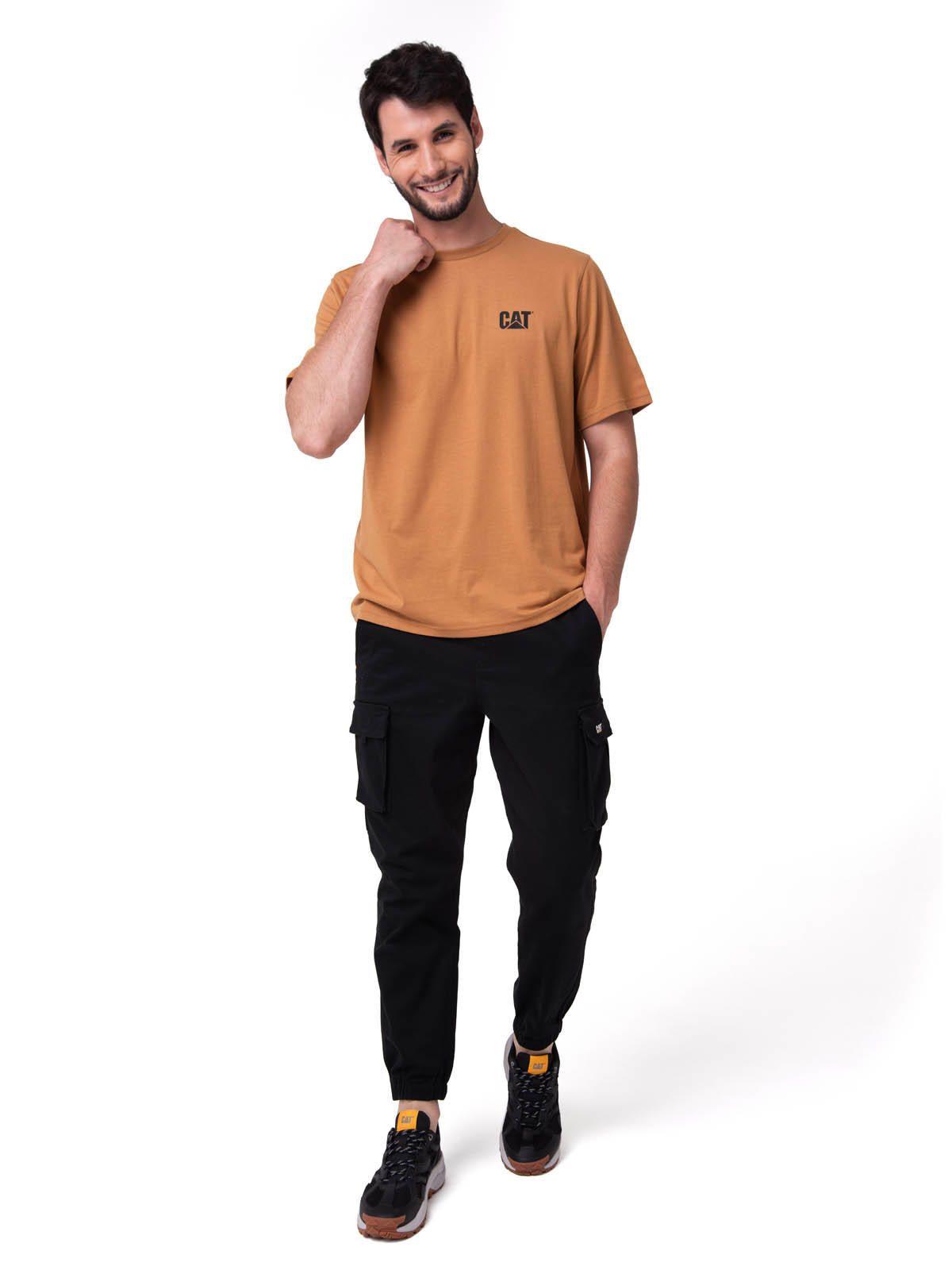 Polera Manga Corta Hombre Small Logo Café-4