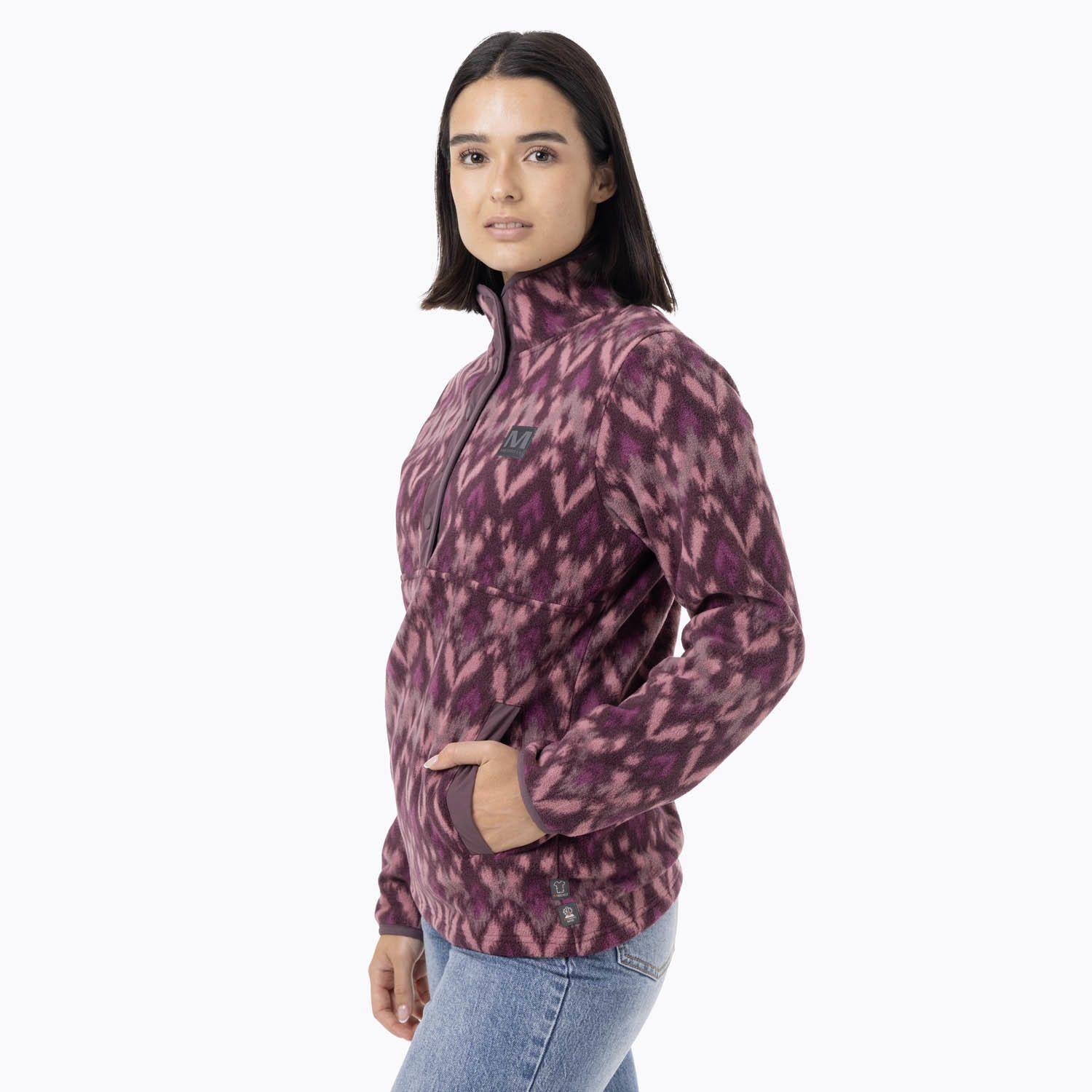 Polar Mujer D Print Snap Microfleece Morado-1
