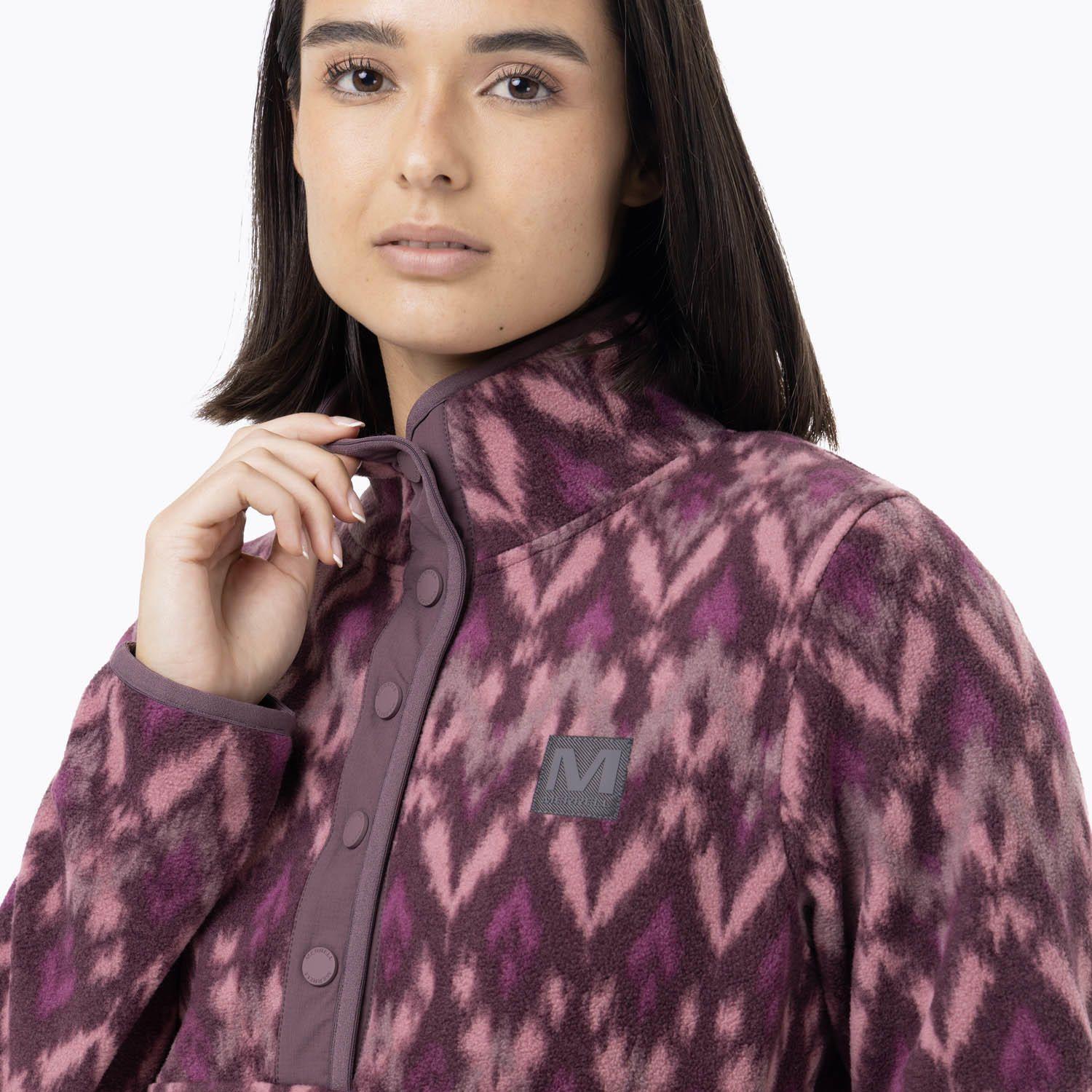 Polar Mujer D Print Snap Microfleece Morado-4