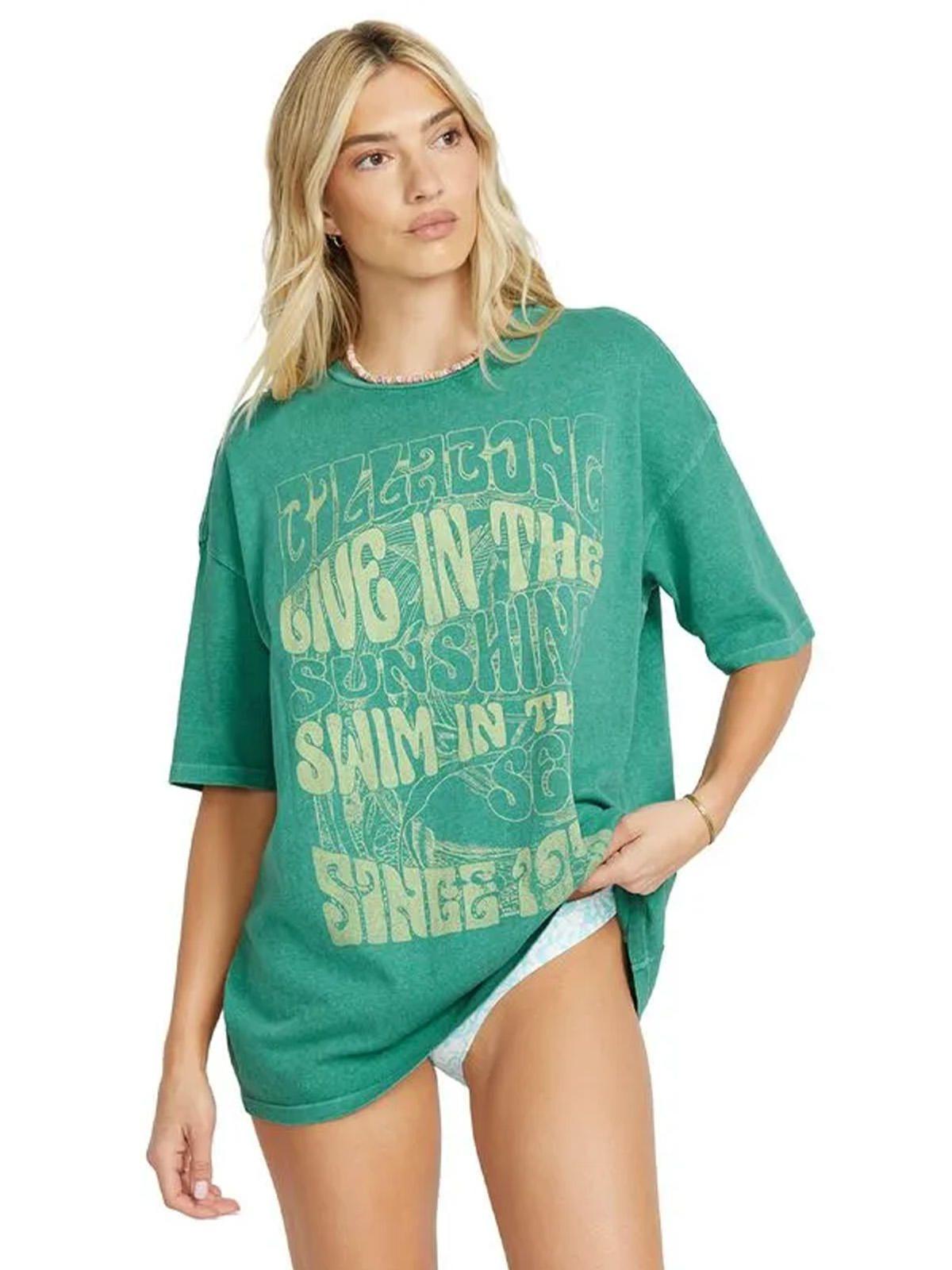 Polera Manga Corta Mujer Highest Tide Verde Billabong-3