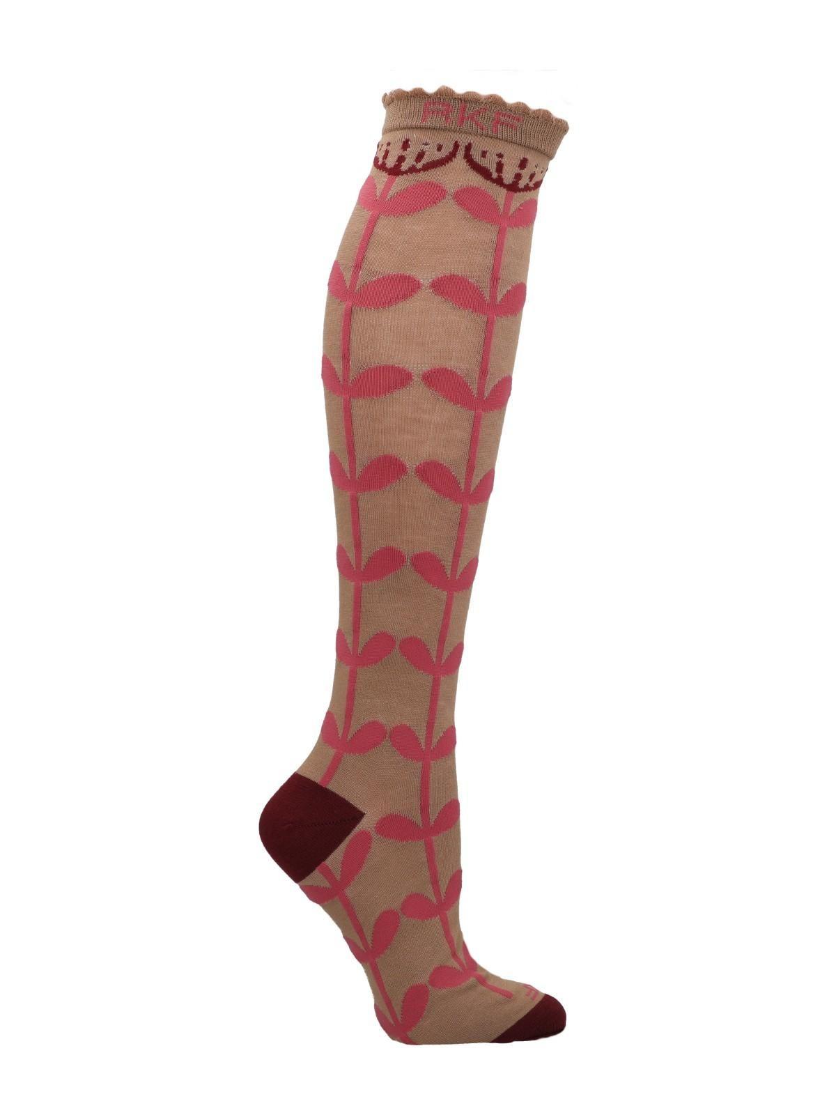 Calcetín Bambú Mujer Kh St Leaf Café-0