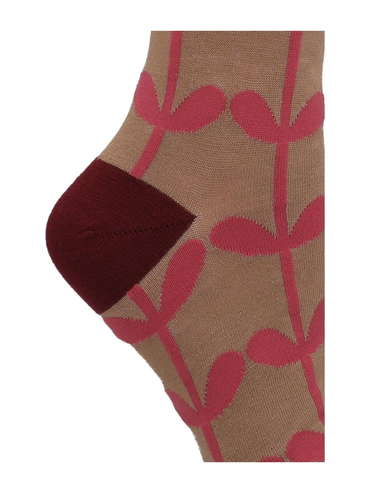 Calcetín Bambú Mujer Kh St Leaf Café-1