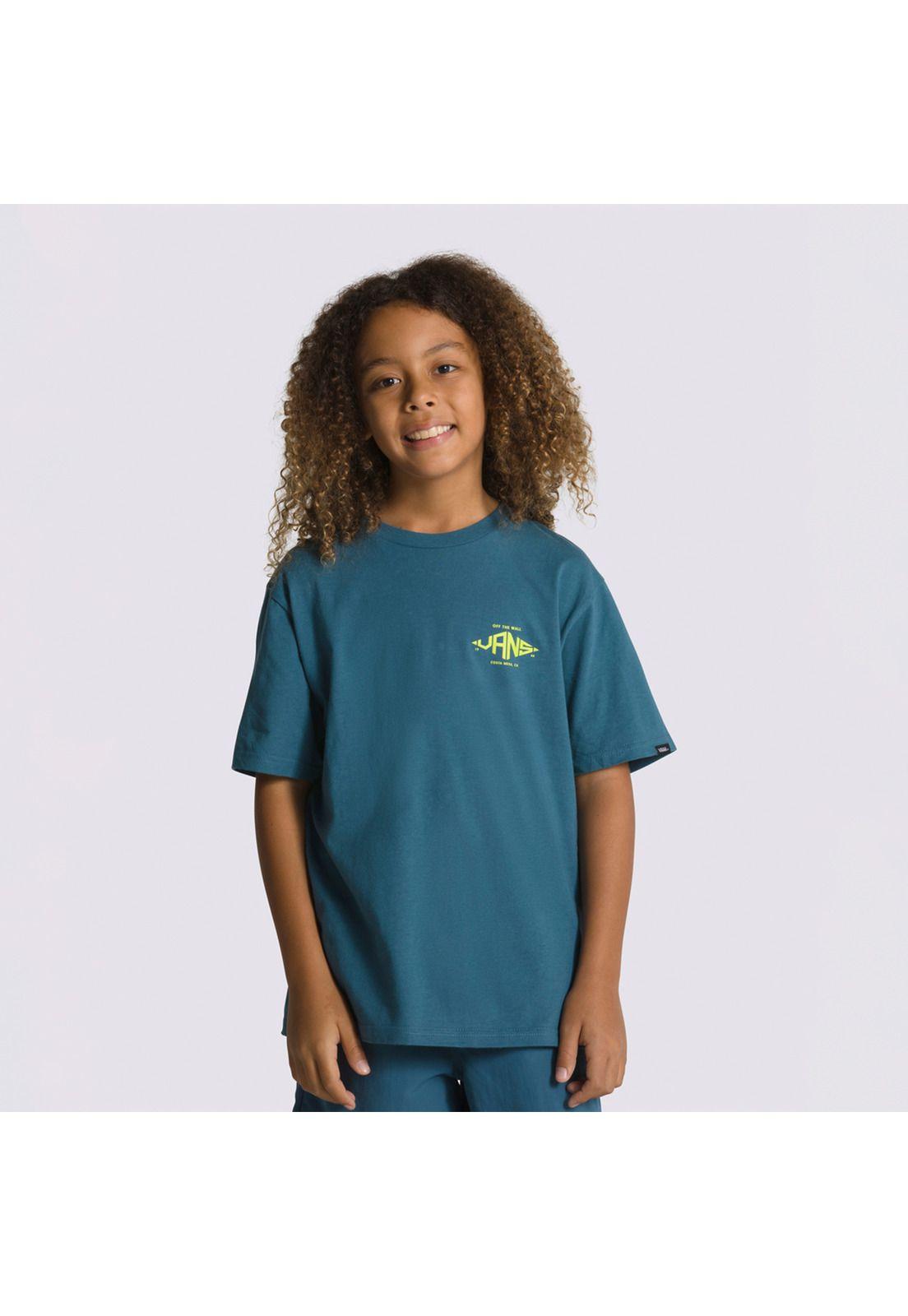 Polera Manga Corta Dimond V Ss Azul Niño-1