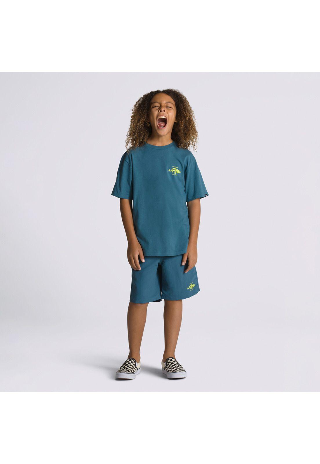 Polera Manga Corta Dimond V Ss Azul Niño-3
