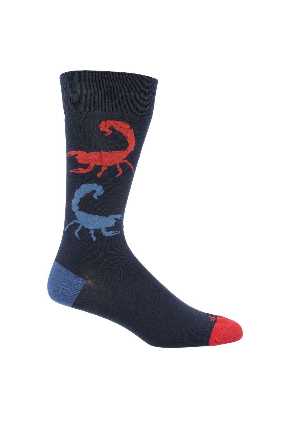 Calcetín Bambú Hombre Scorpion Azul-0