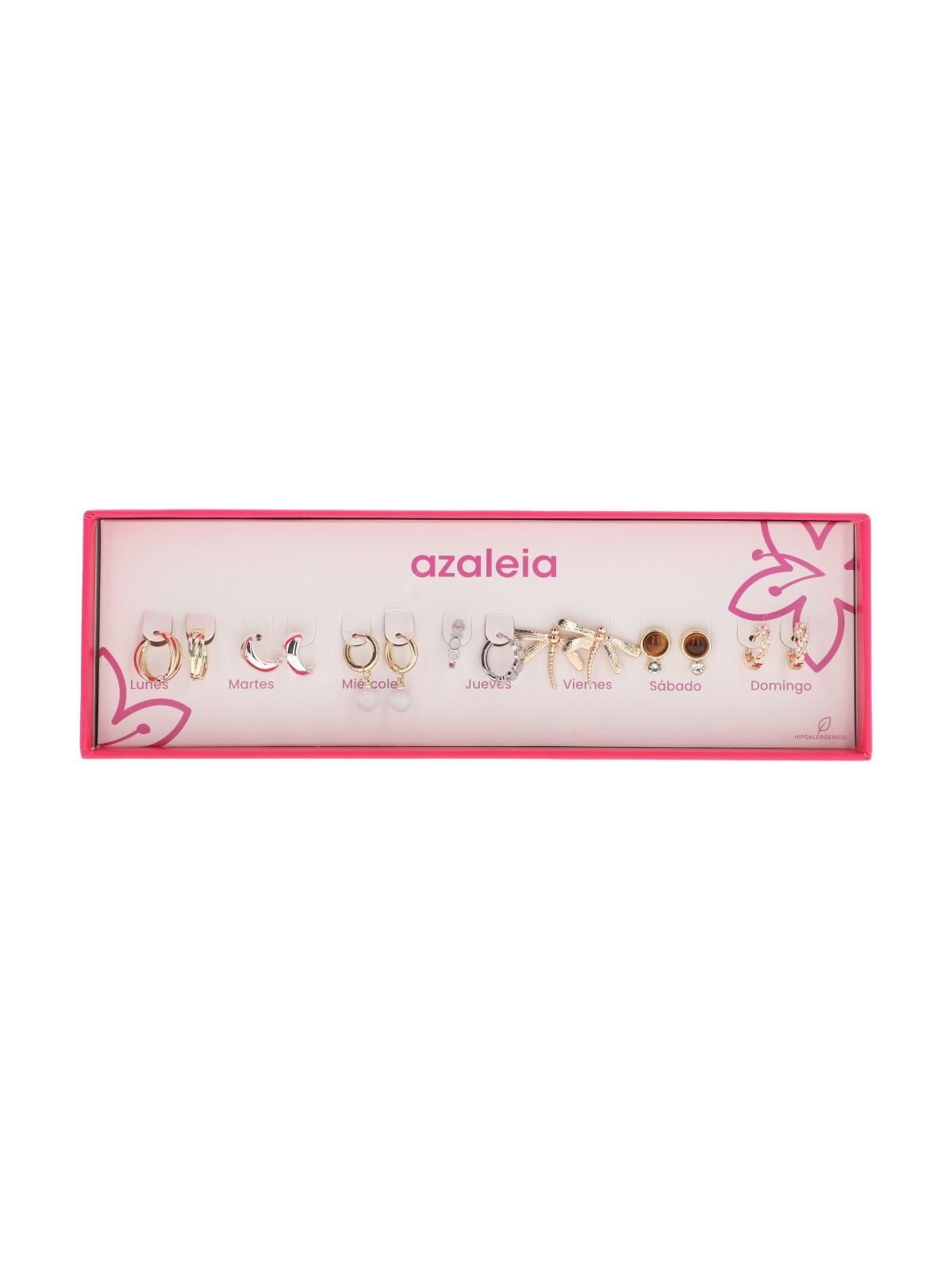 Set 7 Aros Mujer Mix Set Metalizado Dorado-1