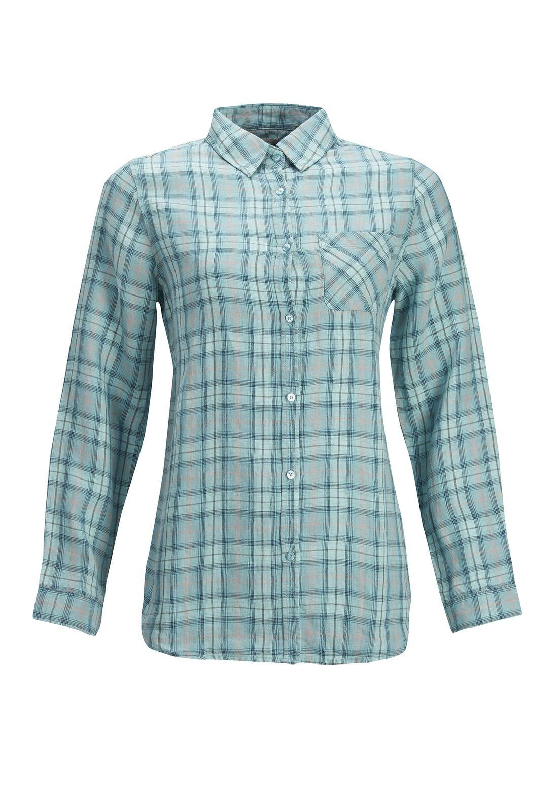 Blusa Lino Orgánico Mujer Marina Gris-0