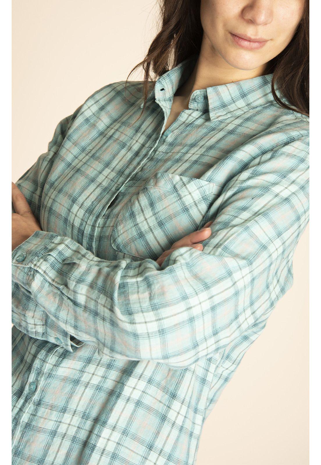 Blusa Lino Orgánico Mujer Marina Gris-3