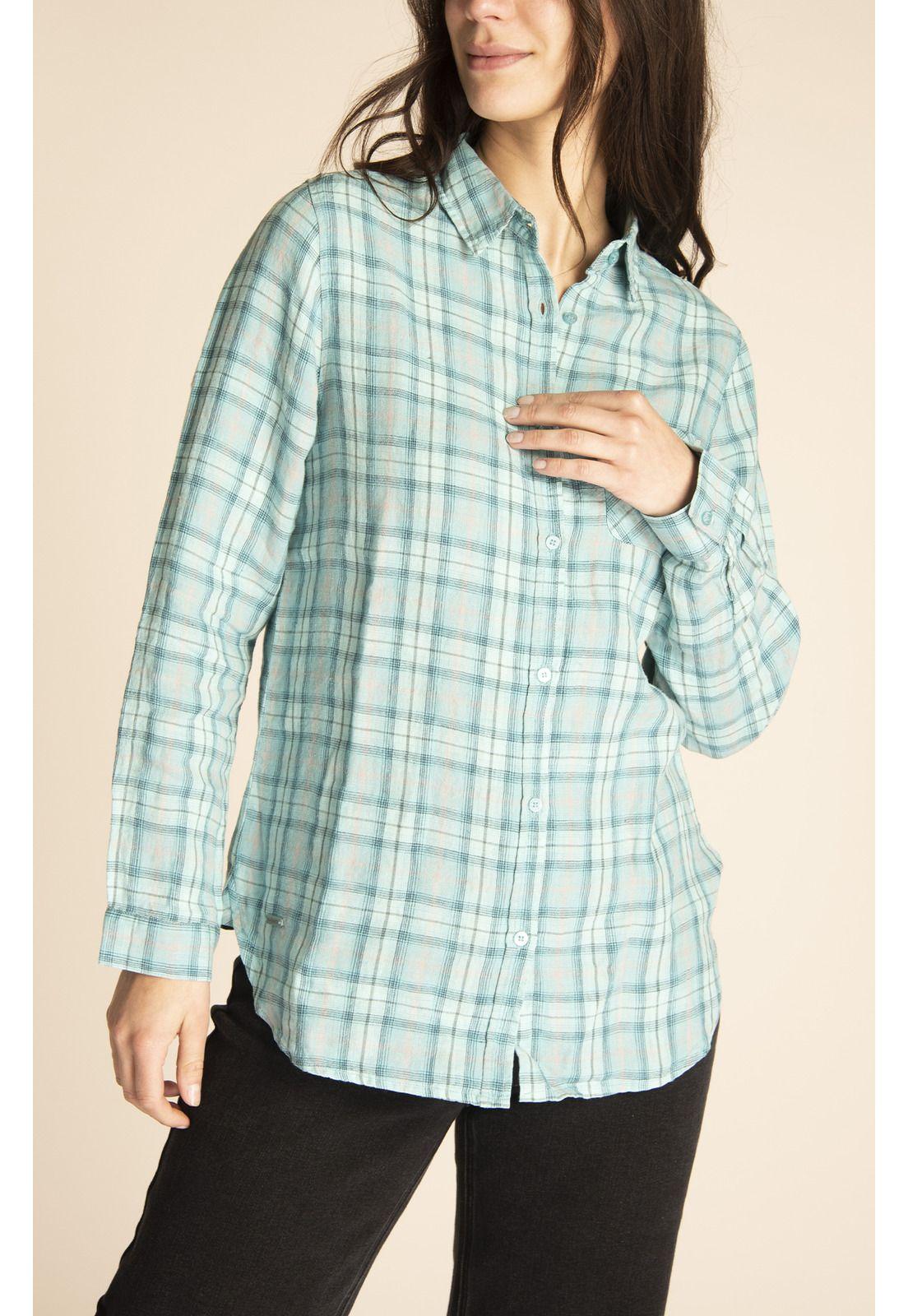 Blusa Lino Orgánico Mujer Marina Gris-4