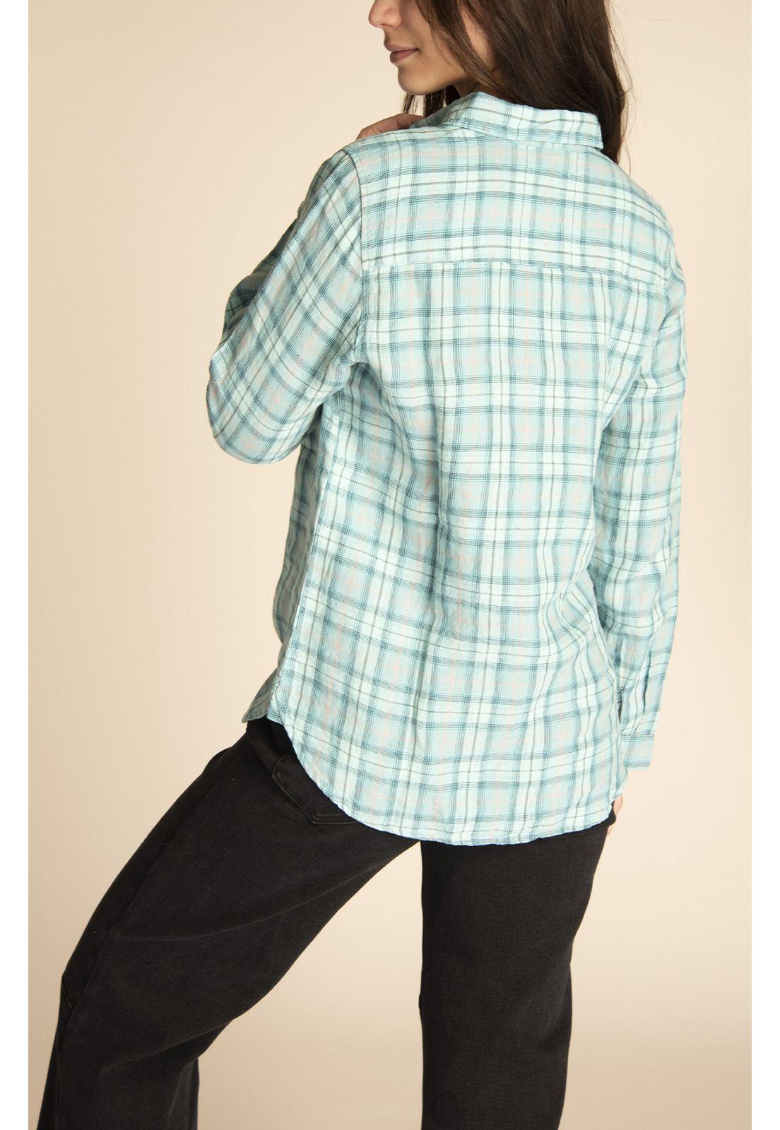 Blusa Lino Orgánico Mujer Marina Gris-5