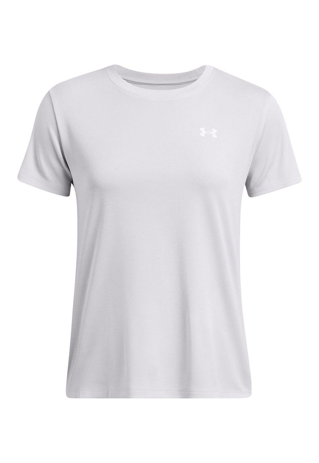 Polera Manga Corta UA Tech Mujer Gris-0