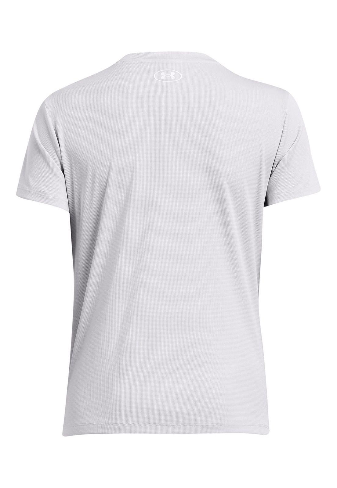 Polera Manga Corta UA Tech Mujer Gris-1
