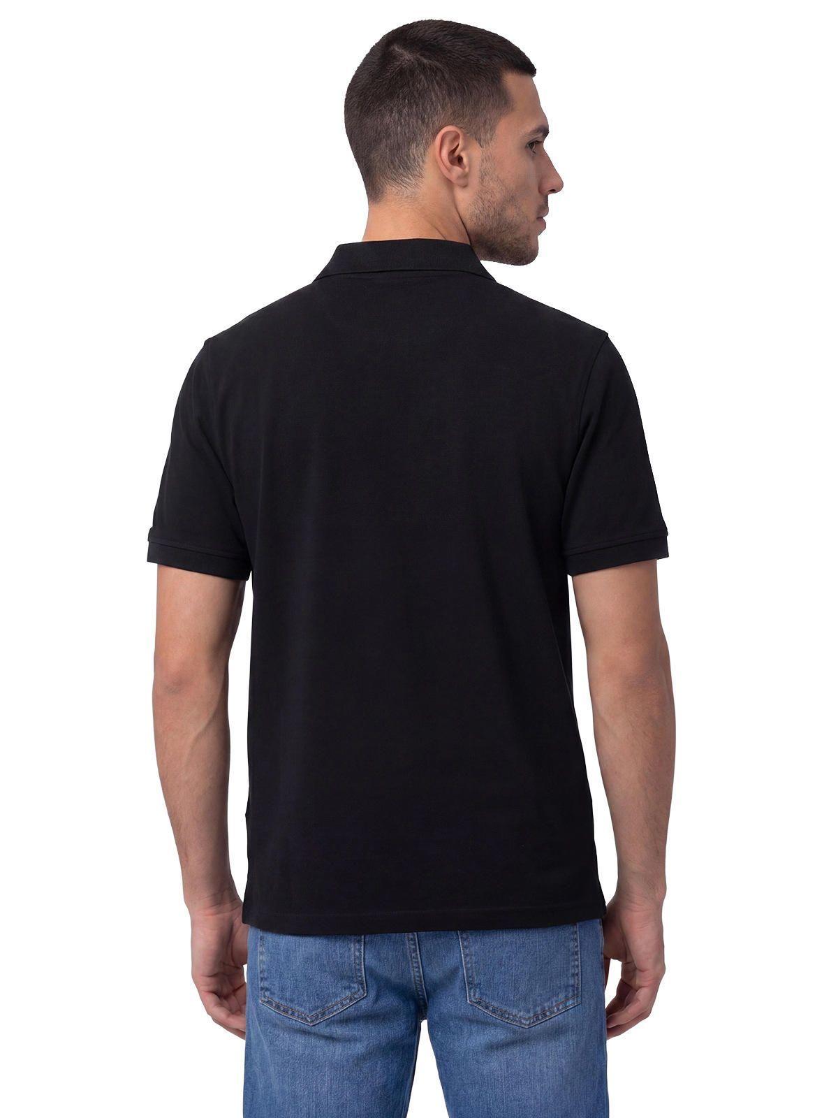 Polera Pique Manga Corta Logo Jersey Negro-1