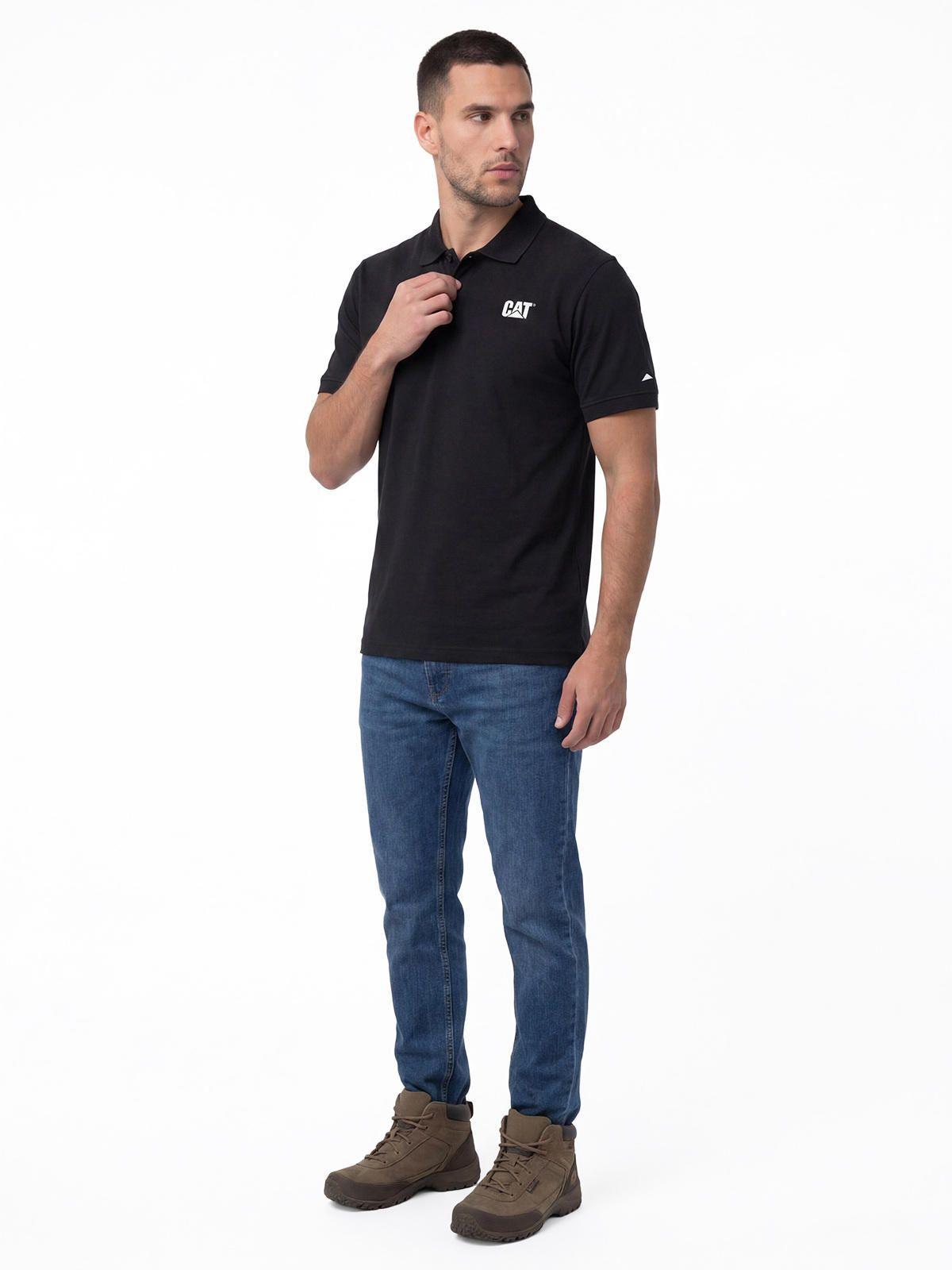 Polera Pique Manga Corta Logo Jersey Negro-3