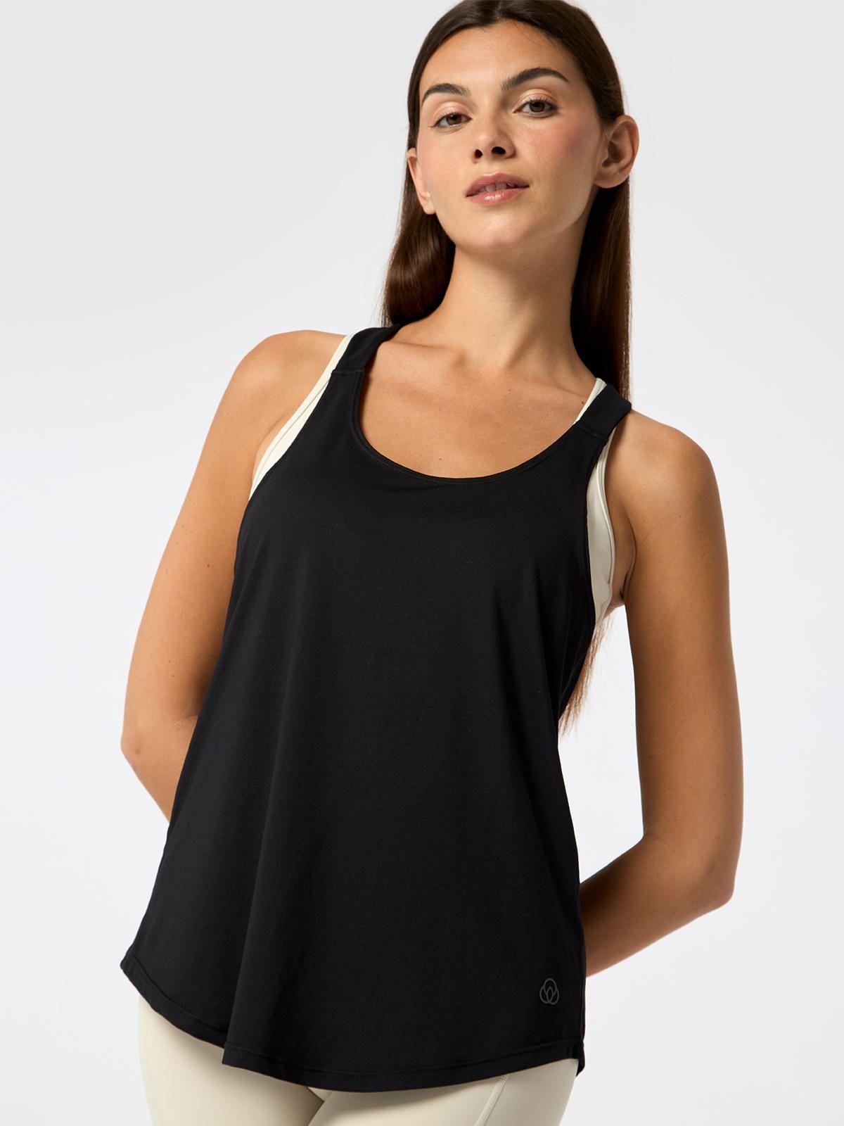 Polera Training Tank Aloe Negra Mujer-1