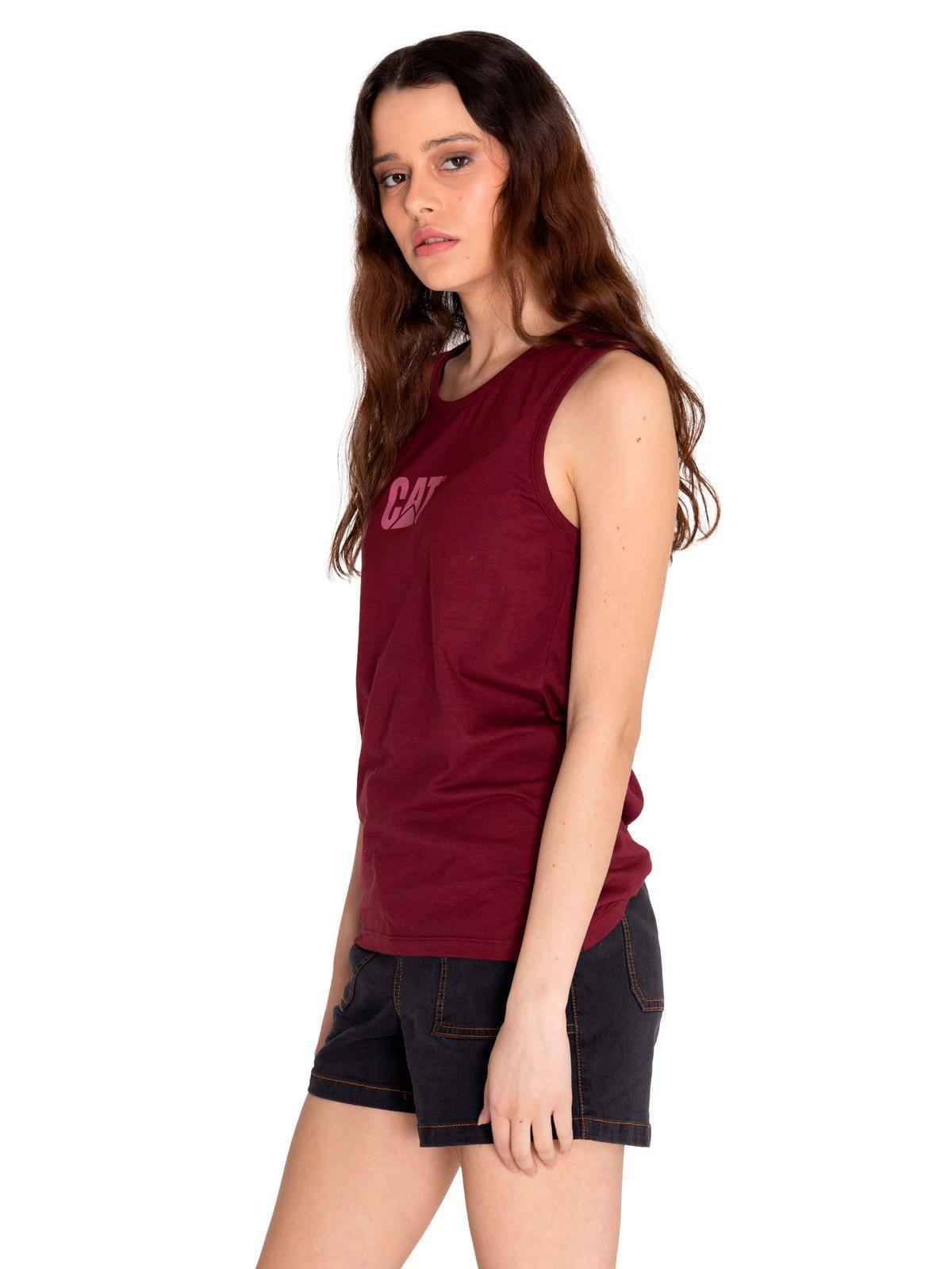 Polera Sin Manga Mujer Caterpillar LogoTank Rojo-0