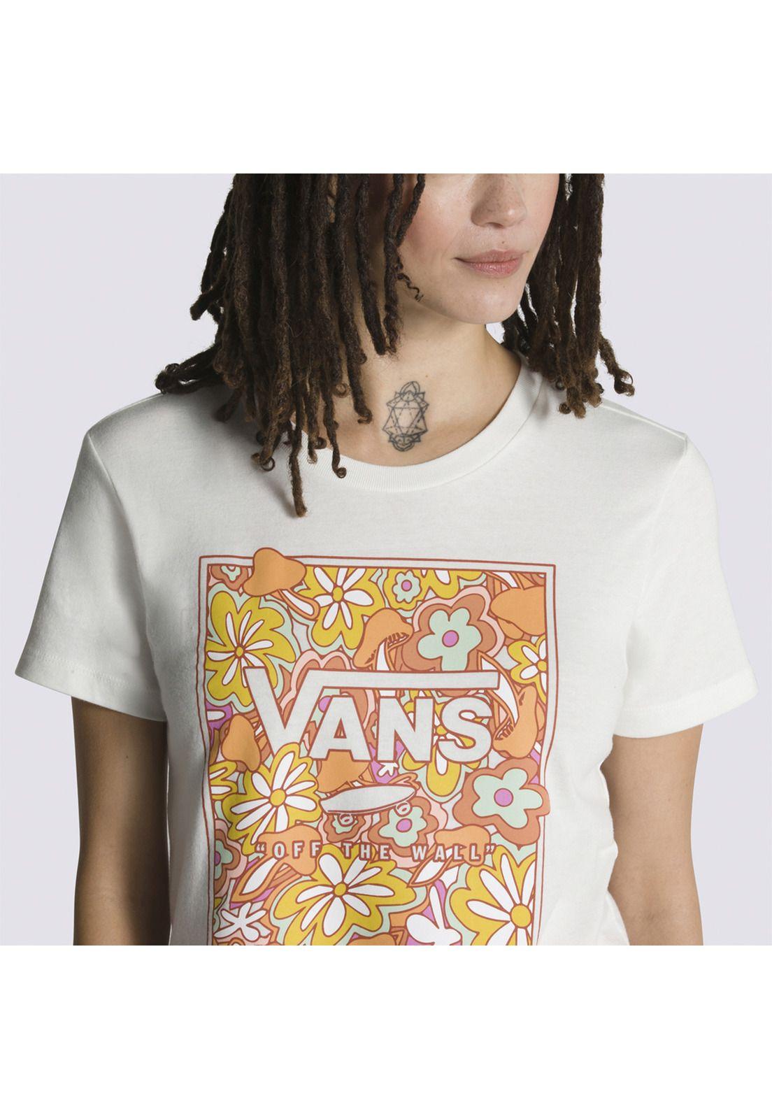 Polera Manga Corta Resort Floral Bx F Crema Mujer-4