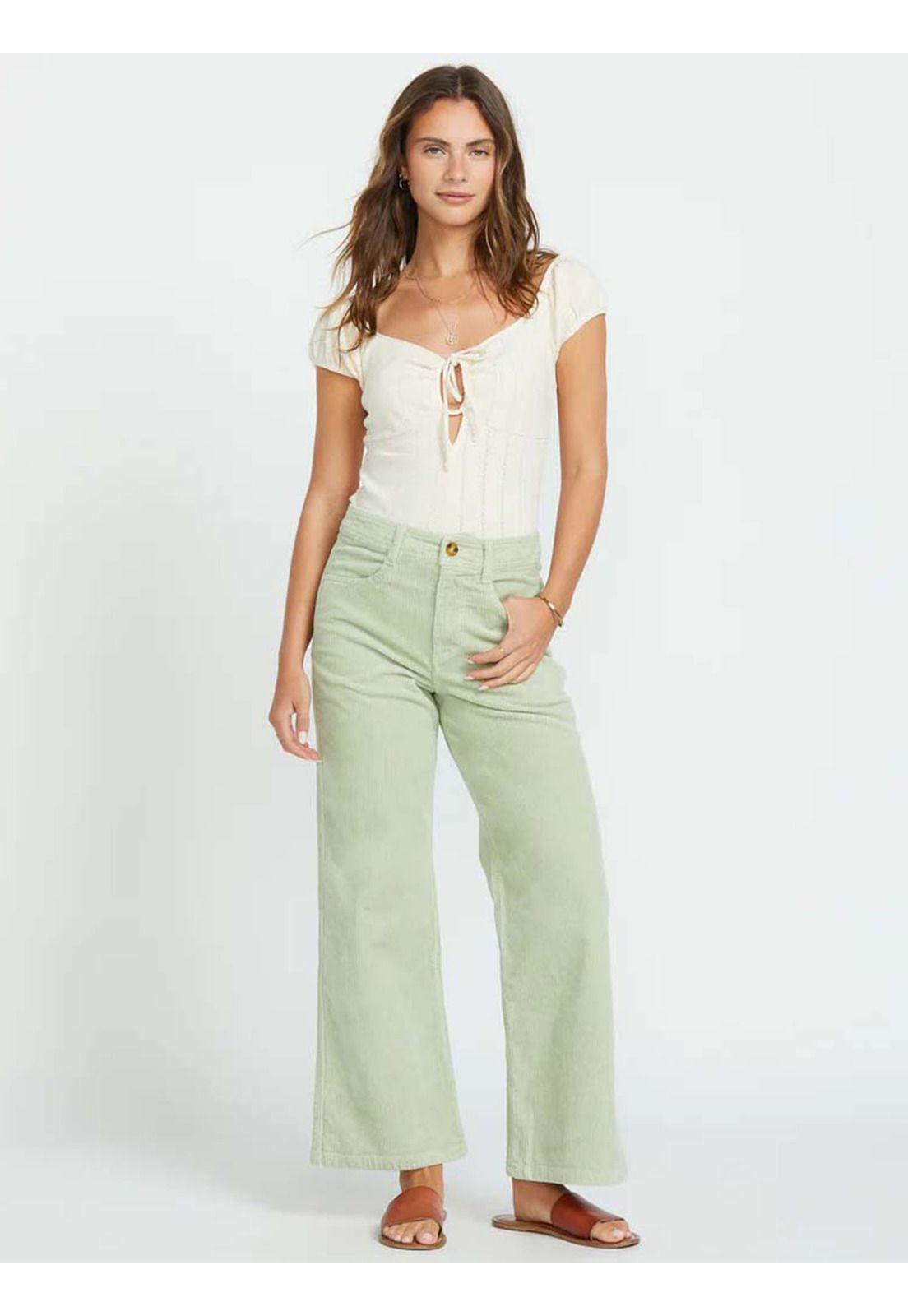 Pantalón Mujer Be Free Cotelé Verde Billabong-0