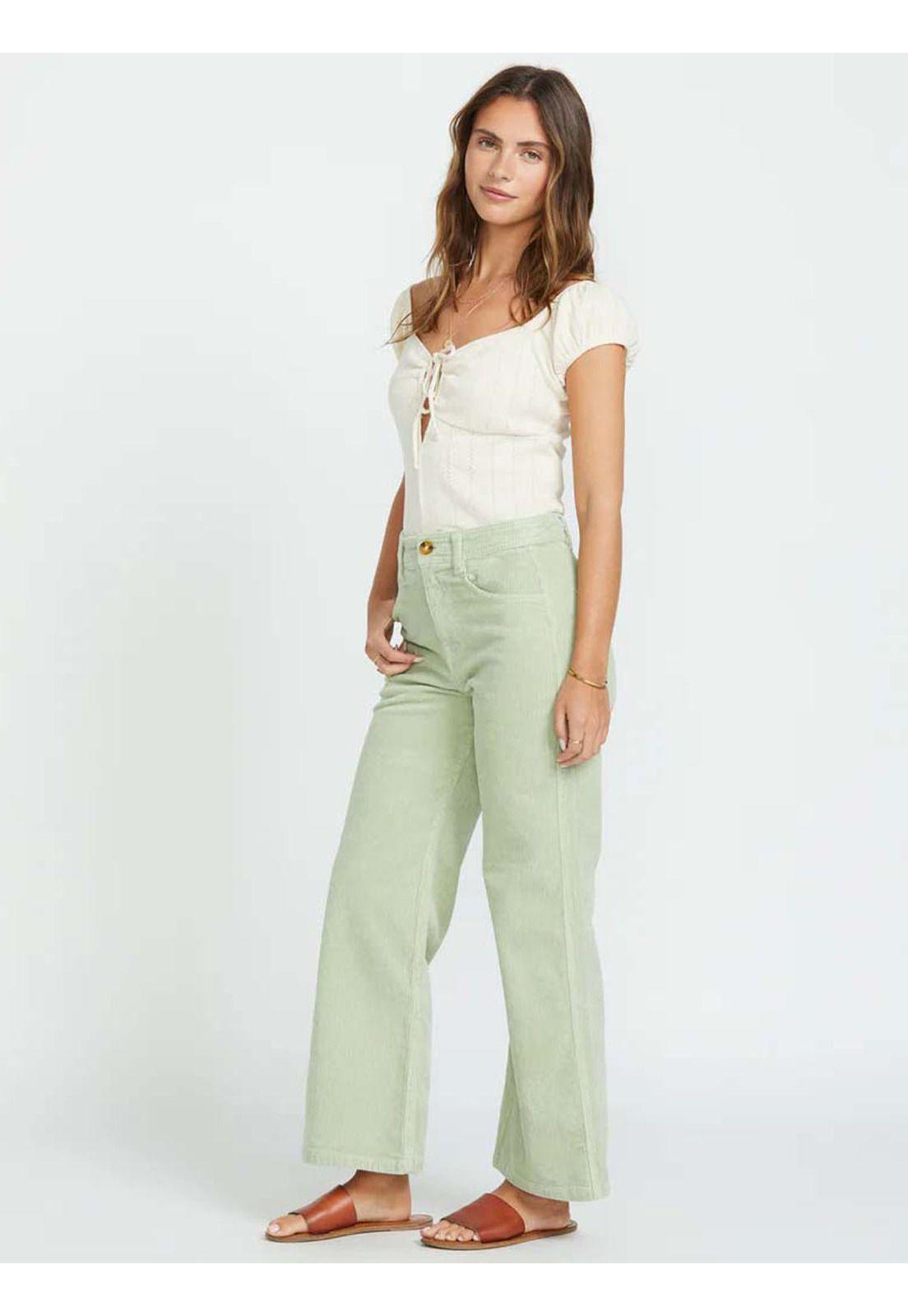 Pantalón Mujer Be Free Cotelé Verde Billabong-3