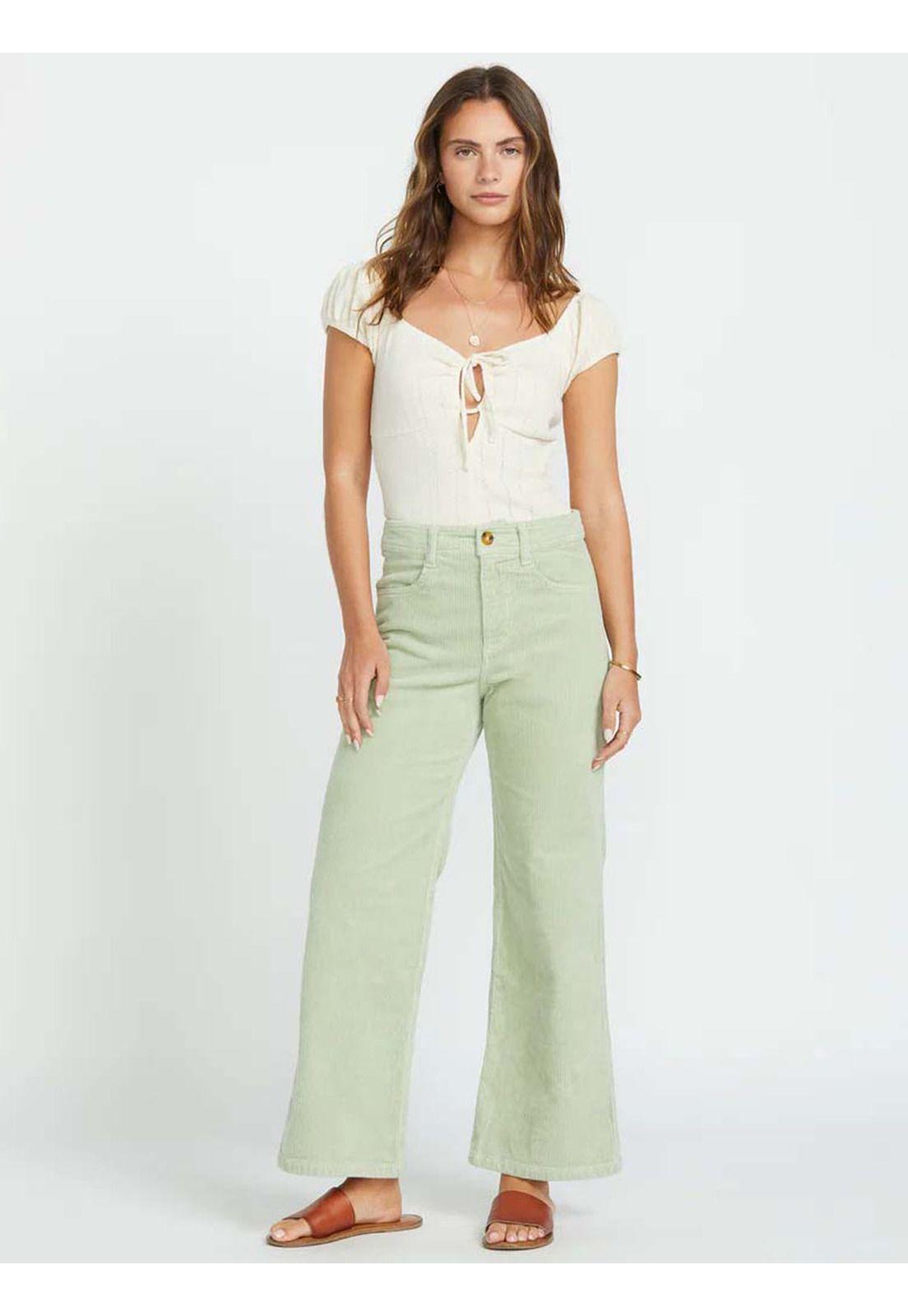 Pantalón Mujer Be Free Cotelé Verde Billabong-4