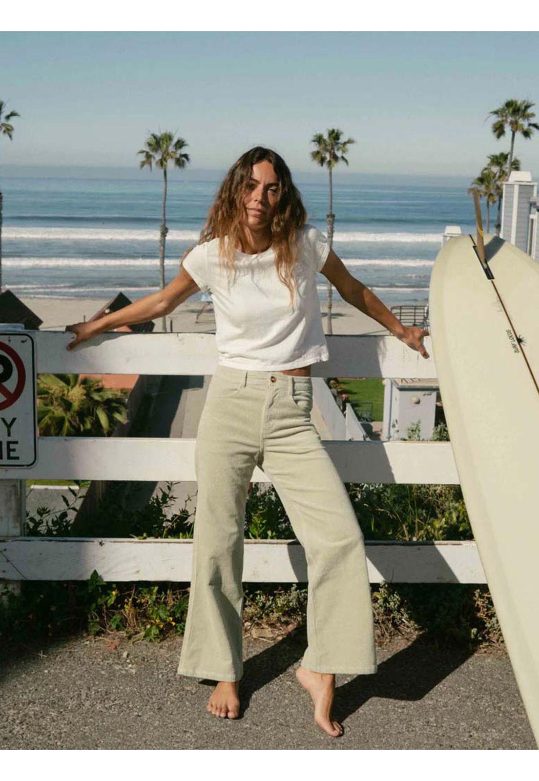 Pantalón Mujer Be Free Cotelé Verde Billabong-7