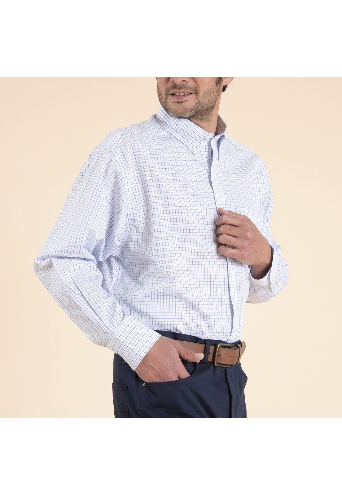 Camisa Hombre Libre De Arrugas Pb Azul-2