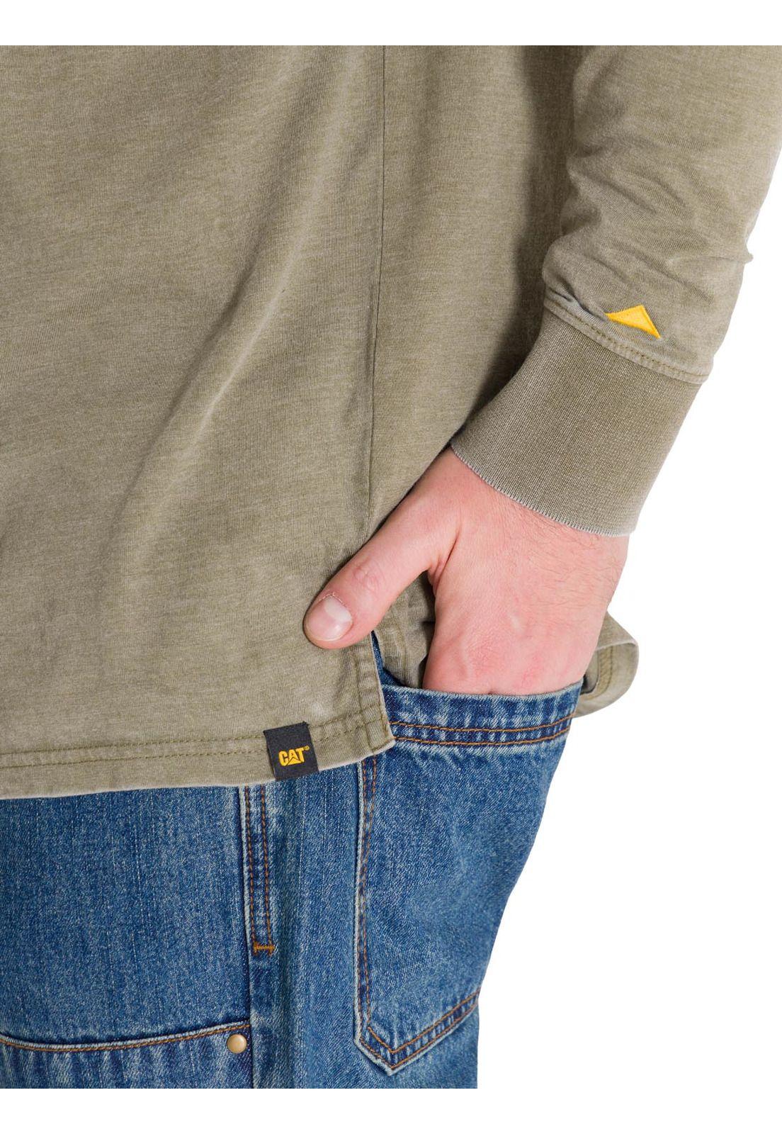 Polera Burnout Henley Hombre Verde-5