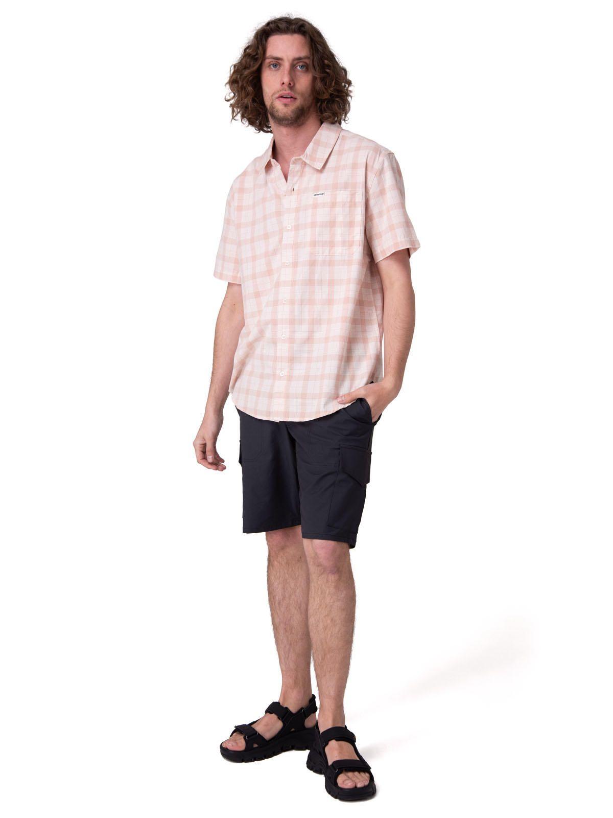 Camisa Manga Corta Poplin S/S Shirt Ii Hombre Rosado-4