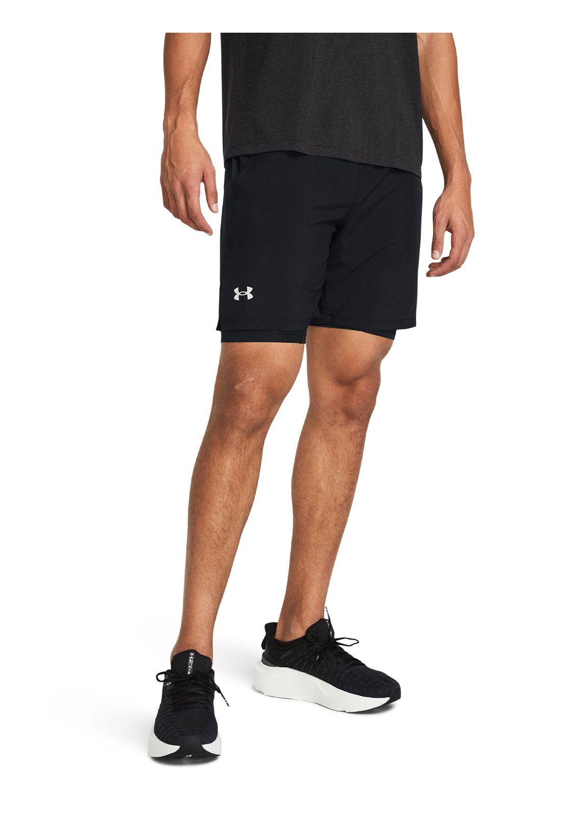 Shorts Launch 2 en 1 de 7" hombre Negro-3