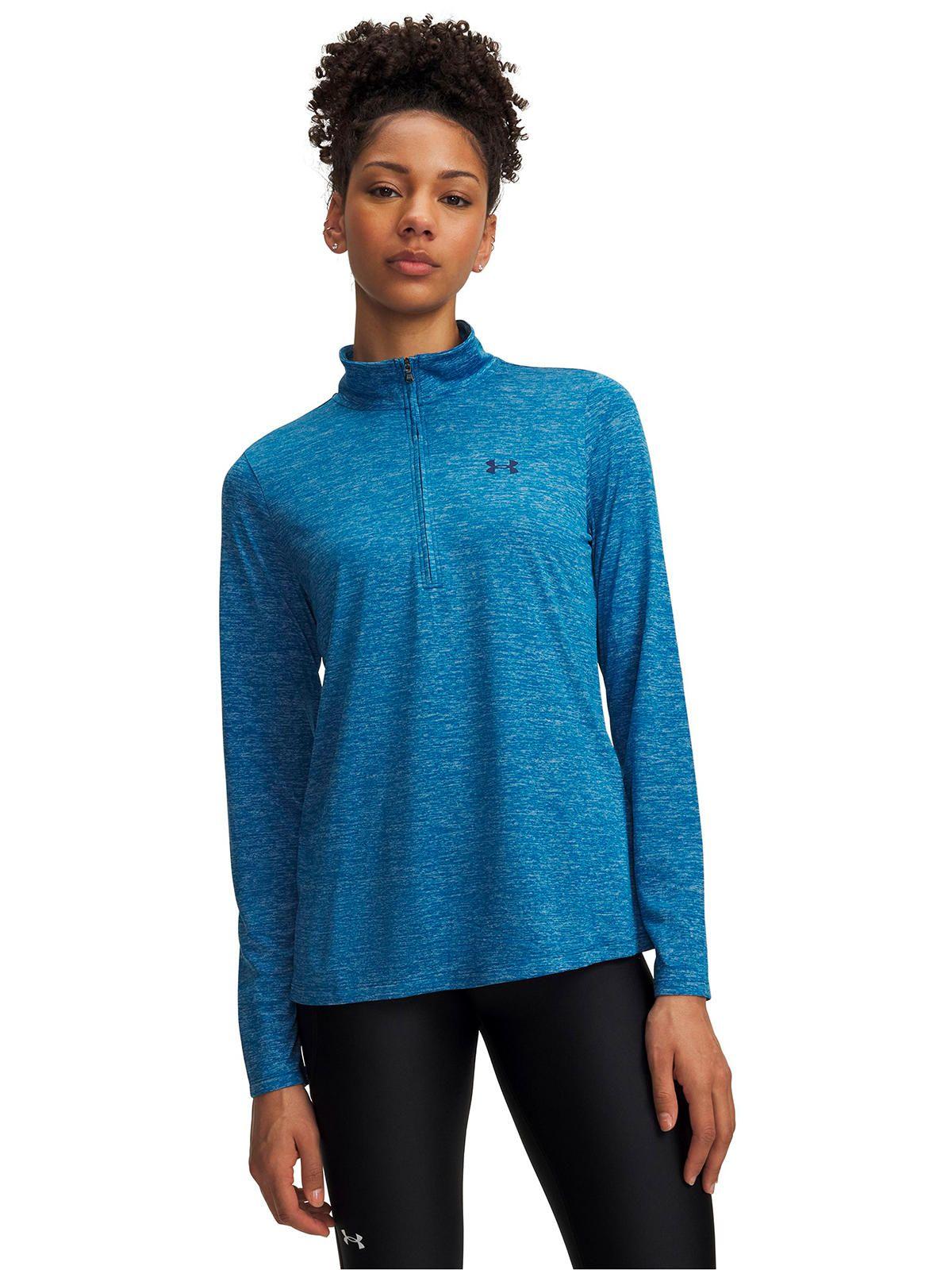 Poleron Tech ½ Zip Twist azul Mujer-0