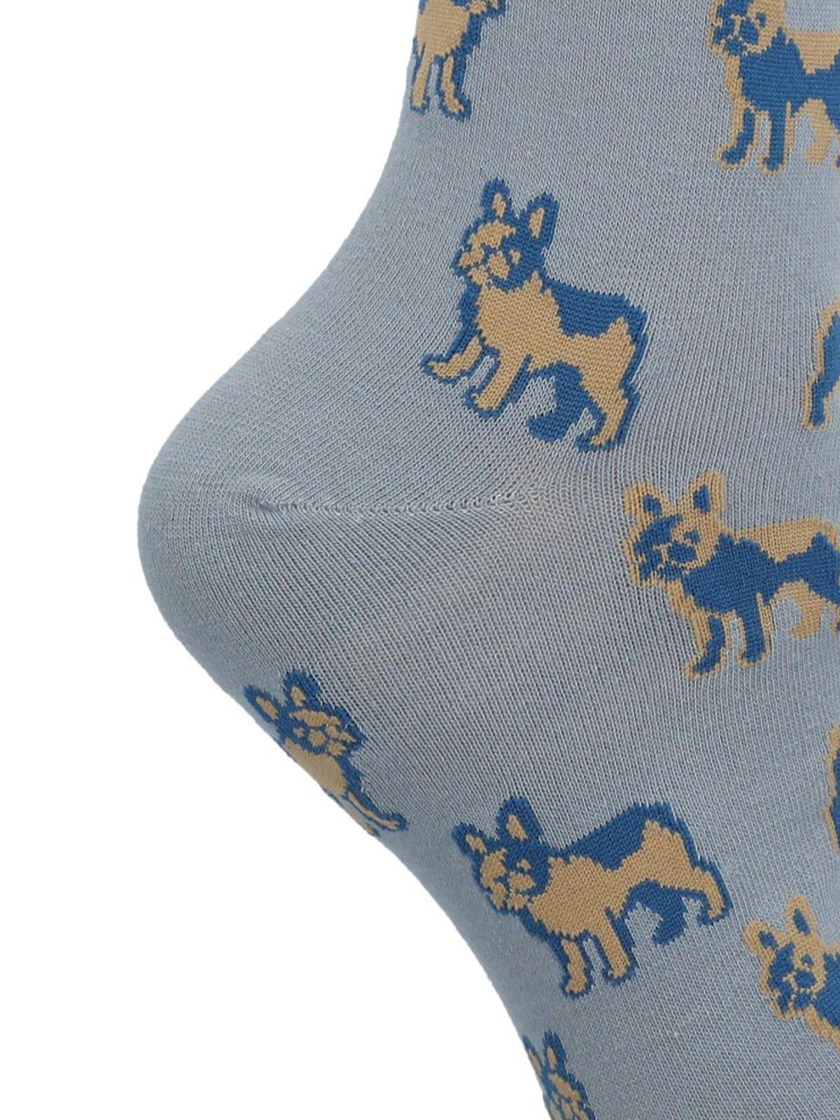 Calcetín Algodón Mujer C St Pug Celeste-1