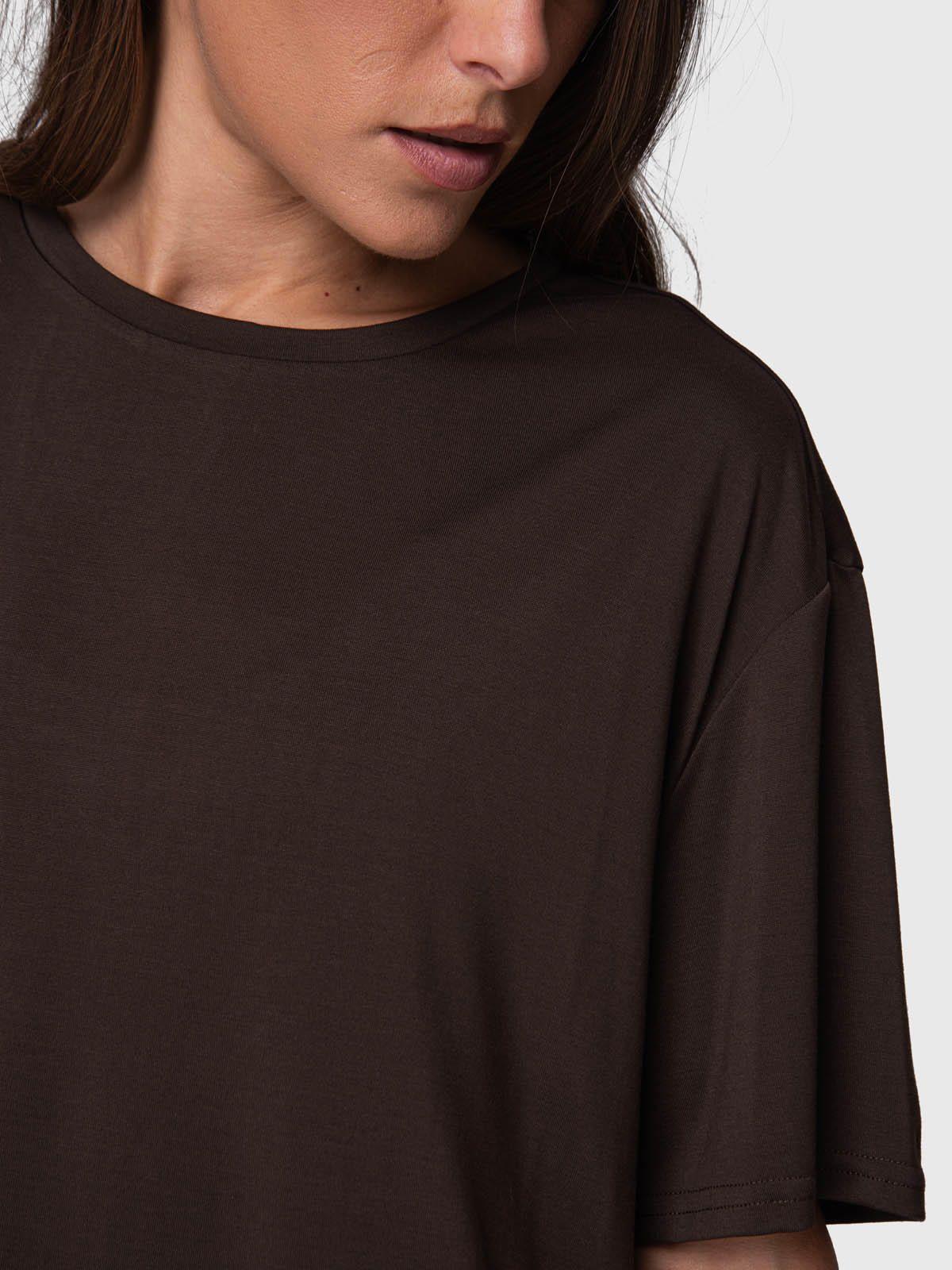 Polera Manga Corta Mujer T Shirt Mila Rec Café-1