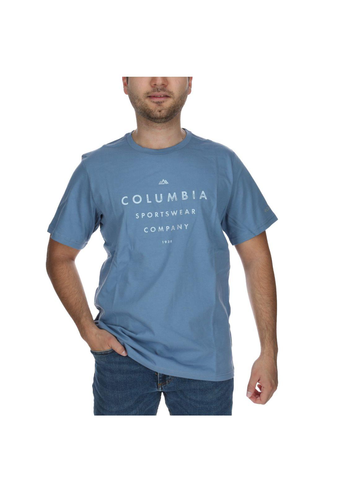 Polera Polo Hombre Path Lake Graphic Te Azul-0