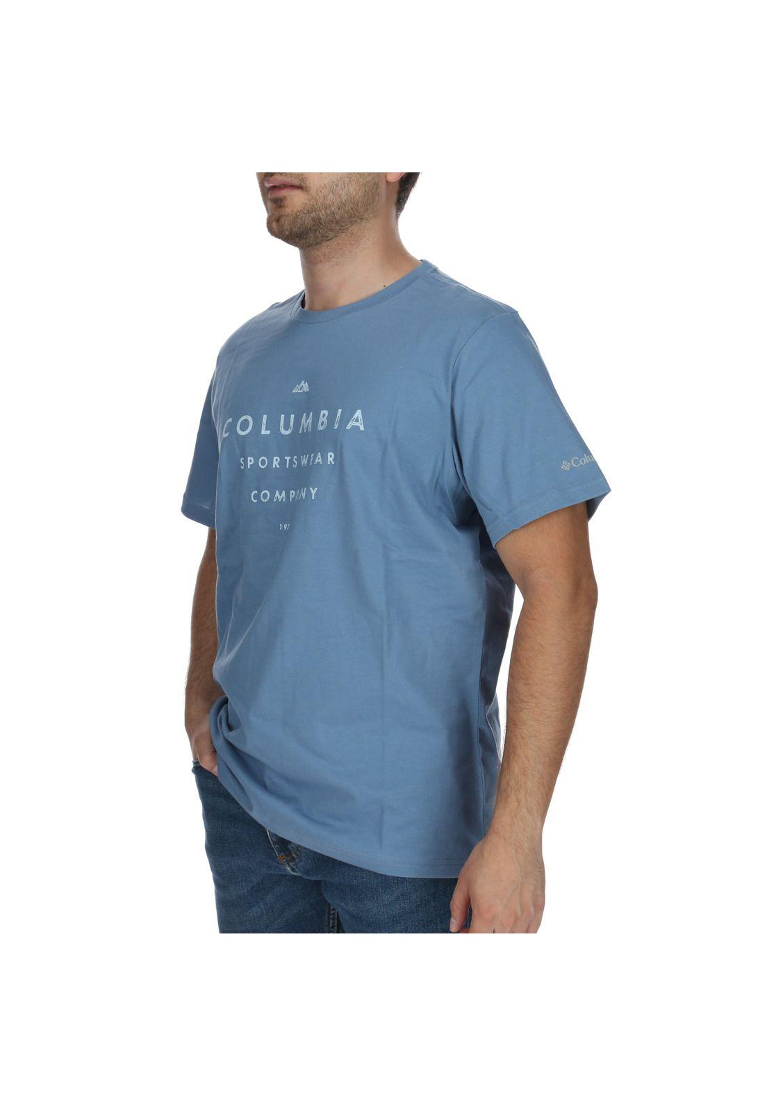 Polera Polo Hombre Path Lake Graphic Te Azul-1