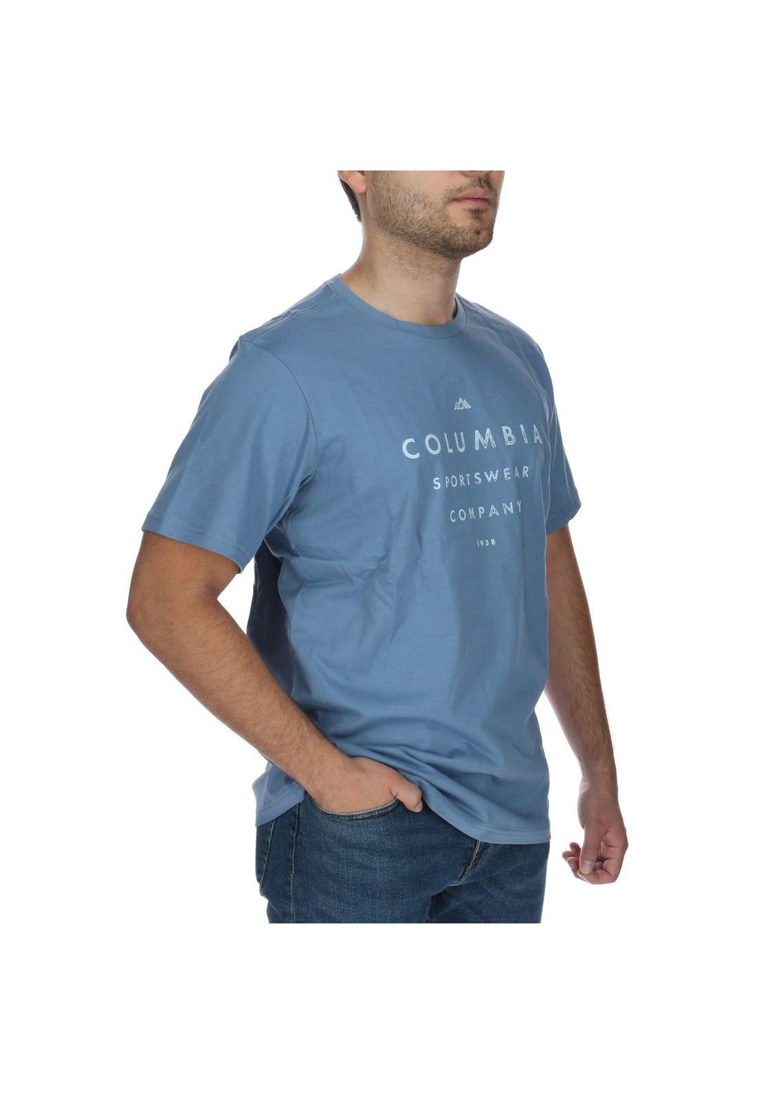 Polera Polo Hombre Path Lake Graphic Te Azul-3